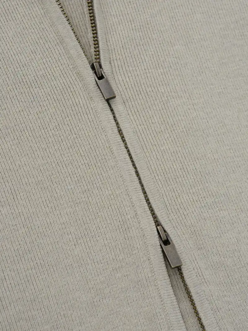 Chamarra Essentials Rib Knit Zip Up Foca, Essentials Jacket (vista 3)