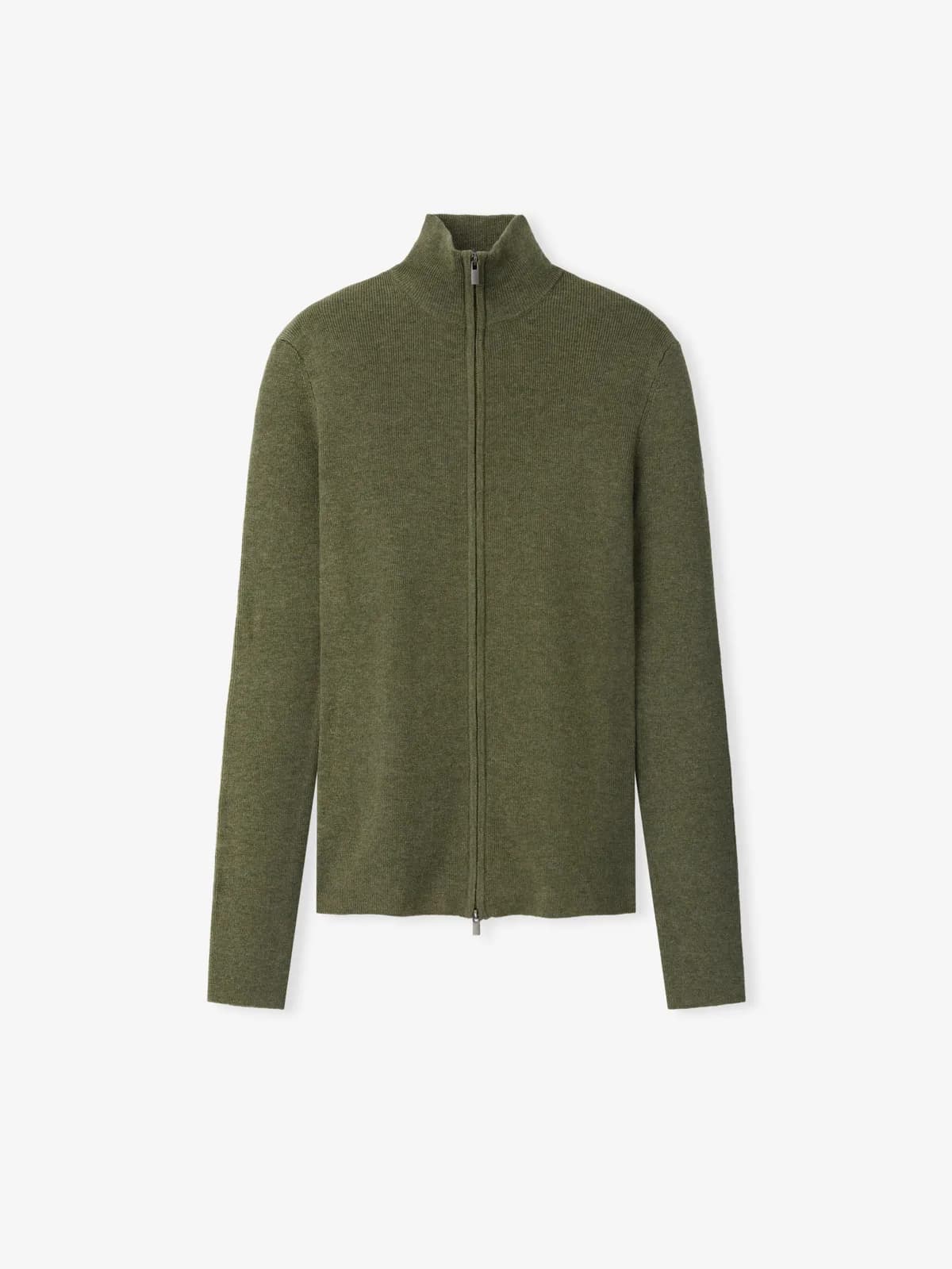 Chamarra Essentials Rib Knit Zip Up Moss, Essentials Jacket (vista 1)