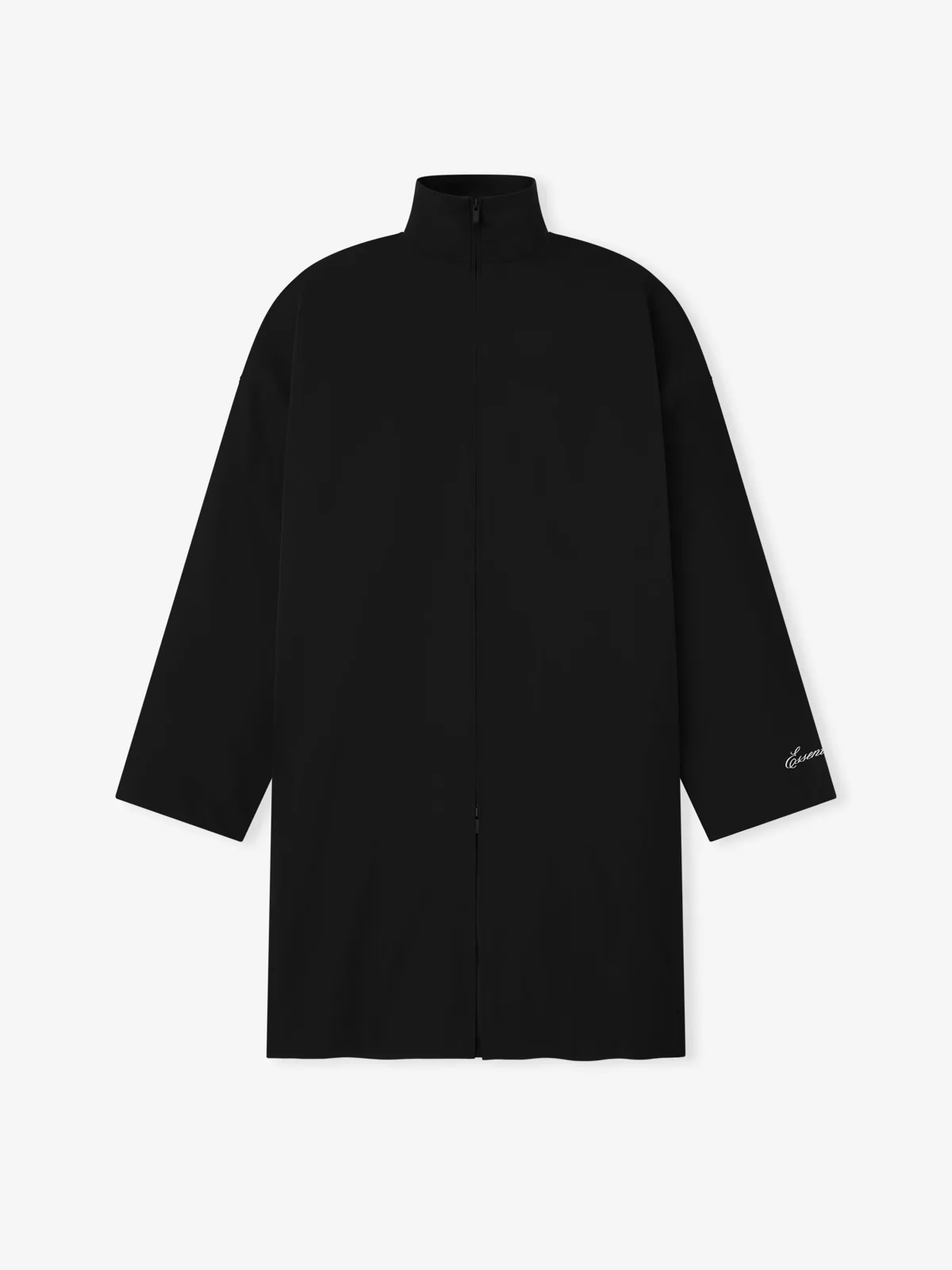Chamarra Essentials Sporty Nylon High Neck Jet Negro, Essentials Jacket (vista 4)