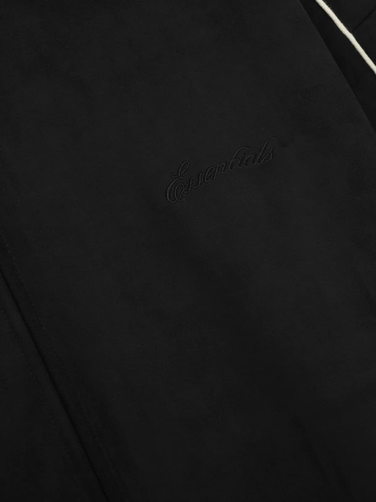 Chamarra Essentials Suede Fleece Signature Modern Track Vintage Negro, Essentials Jacket (vista 3)