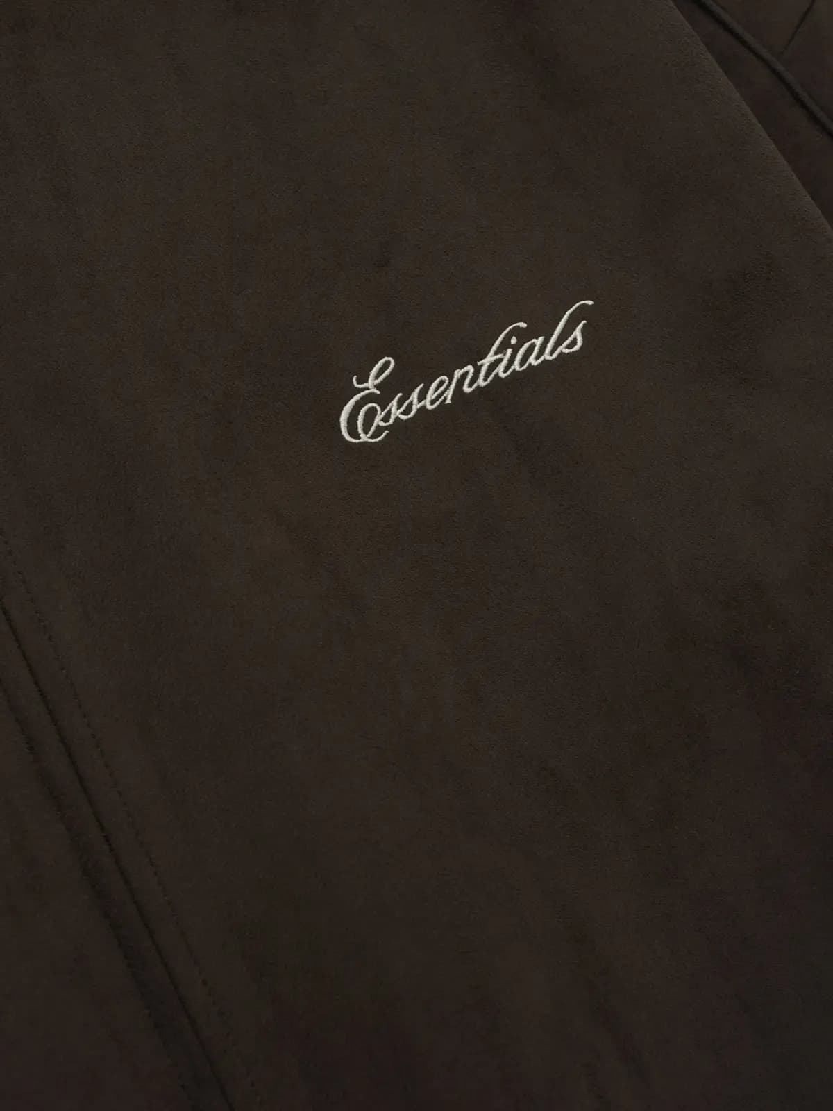 Chamarra Essentials Suede Fleece Signature Modern Track W/ Piping Cafe, Essentials Jacket (vista 4)