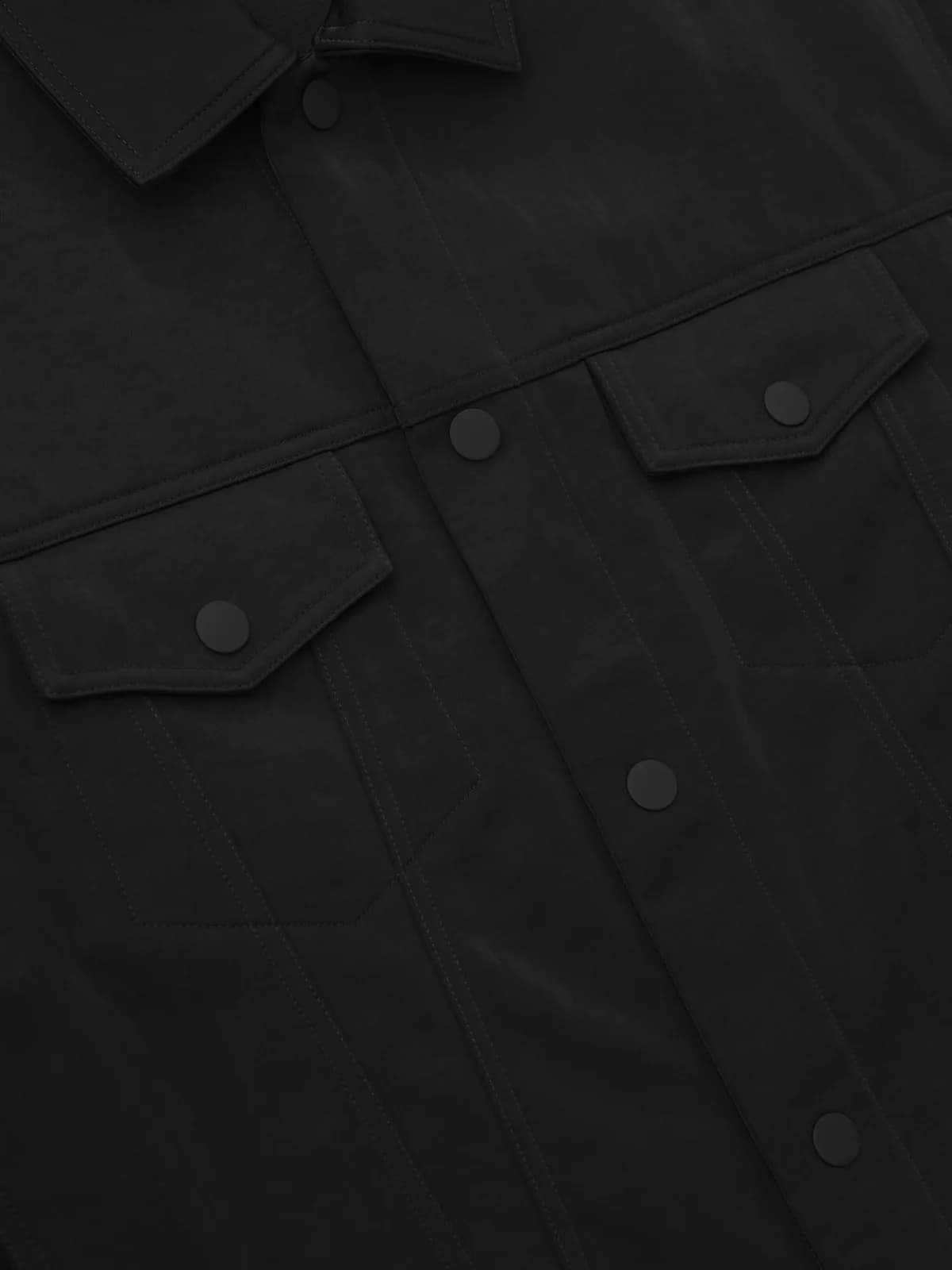 Chamarra Essentials Textured Nylon Trucker Vintage Negro, Essentials Jacket (vista 3)