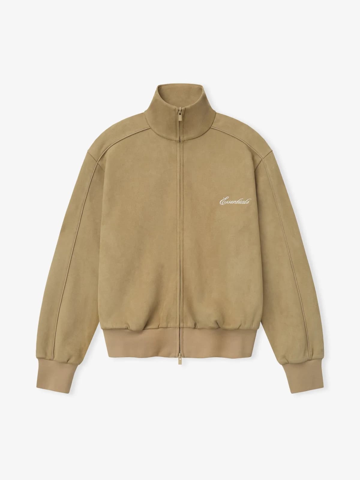 Chamarra Essentials Suede Fleece Signature Vintage Track Duna, Essentials Jacket (vista 1)