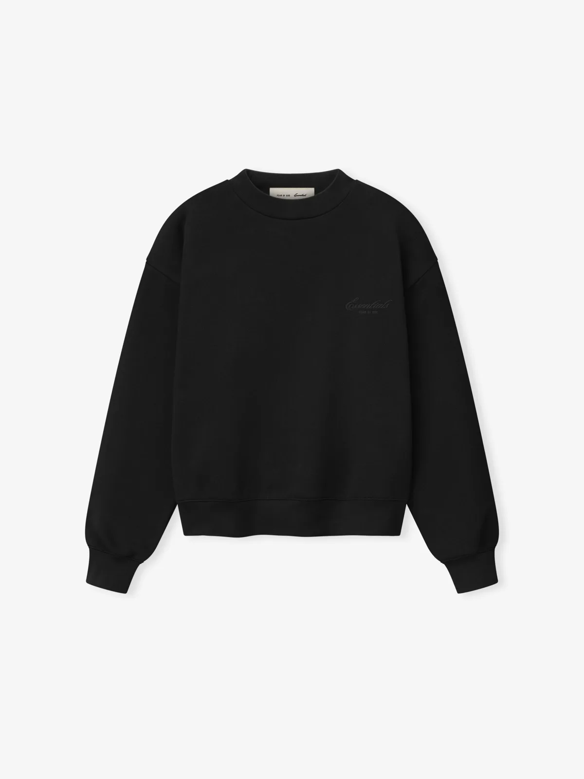 Crewneck Essentials Signature Classic Sweatshirt Vintage Negro, Essentials Crewneck (vista 1)