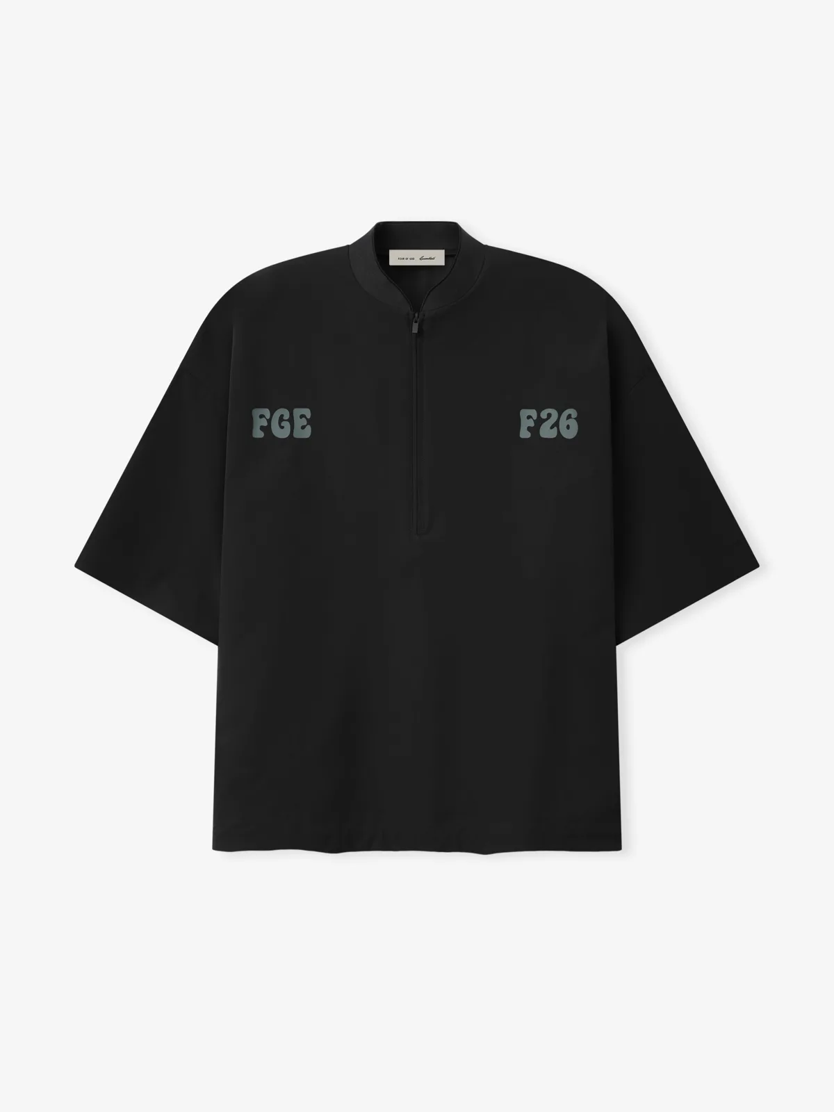 Crewneck Essentials Half Zip Baseball Shirt Vintage Negro, Essentials Crewneck (vista 1)