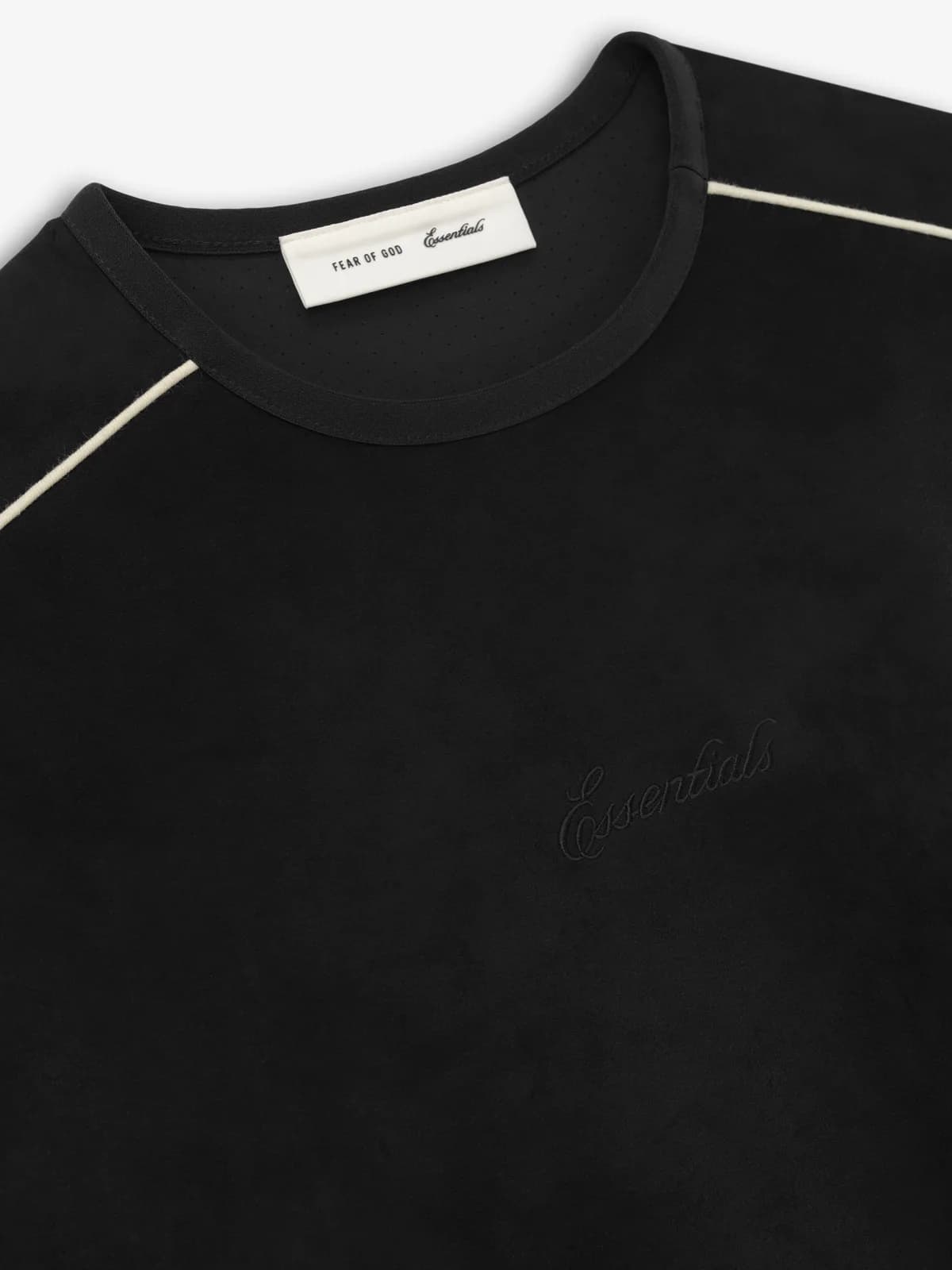 Crewneck Essentials Suede Fleece Signature Modern Sweatshirt Vintage Negro, Essentials Crewneck (vista 3)
