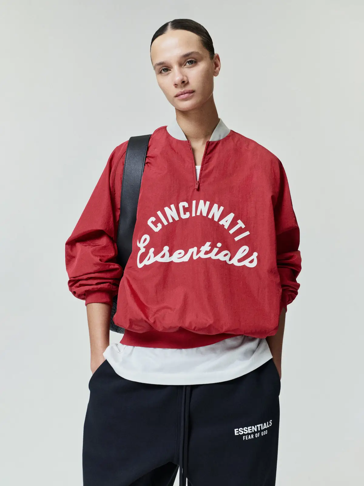 Crewneck Essentials Reds Half Zip Pullover Piedra Rojo Foca, Essentials Crewneck (vista 1)
