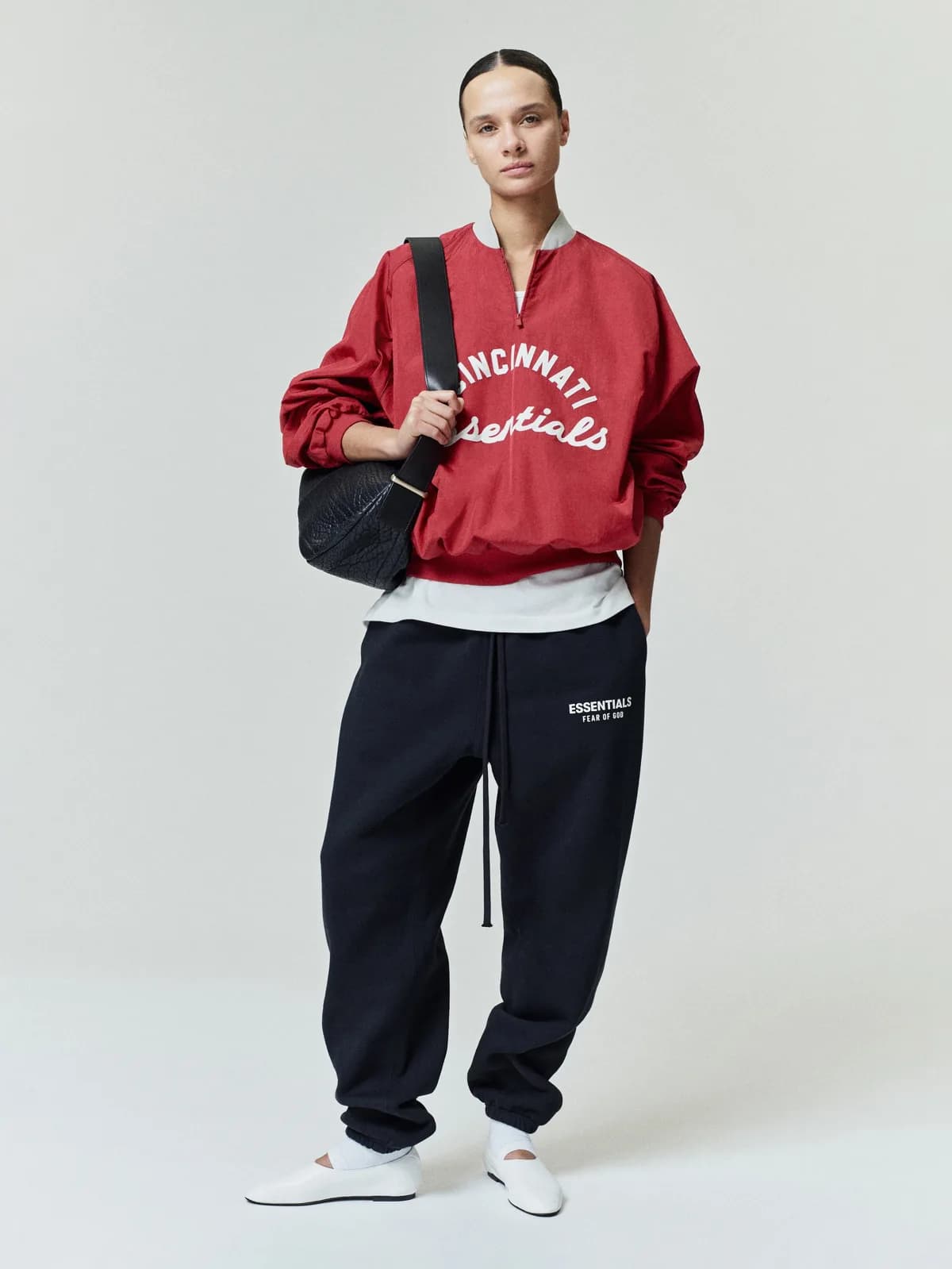 Crewneck Essentials Reds Half Zip Pullover Piedra Rojo Foca, Essentials Crewneck (vista 1)