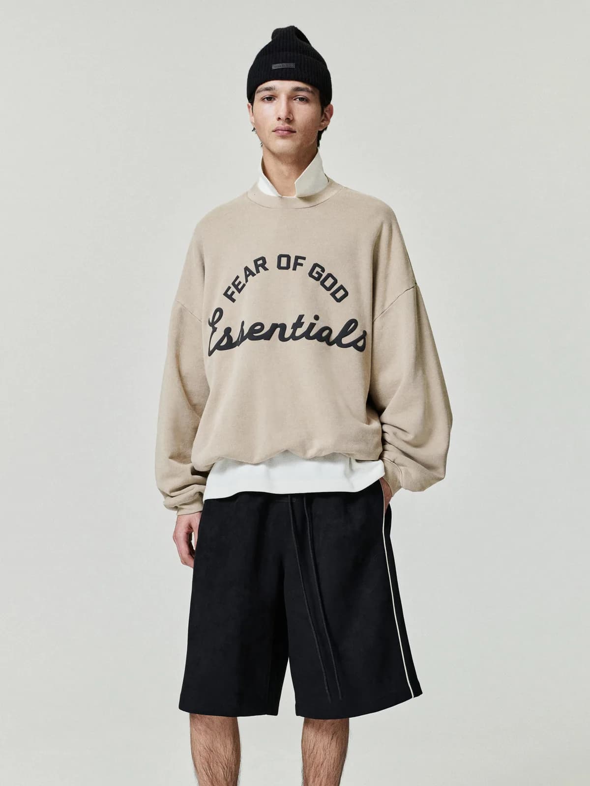 Crewneck Essentials Training 90s Sweatshirt Desteñido Duna, Essentials Crewneck (vista 1)
