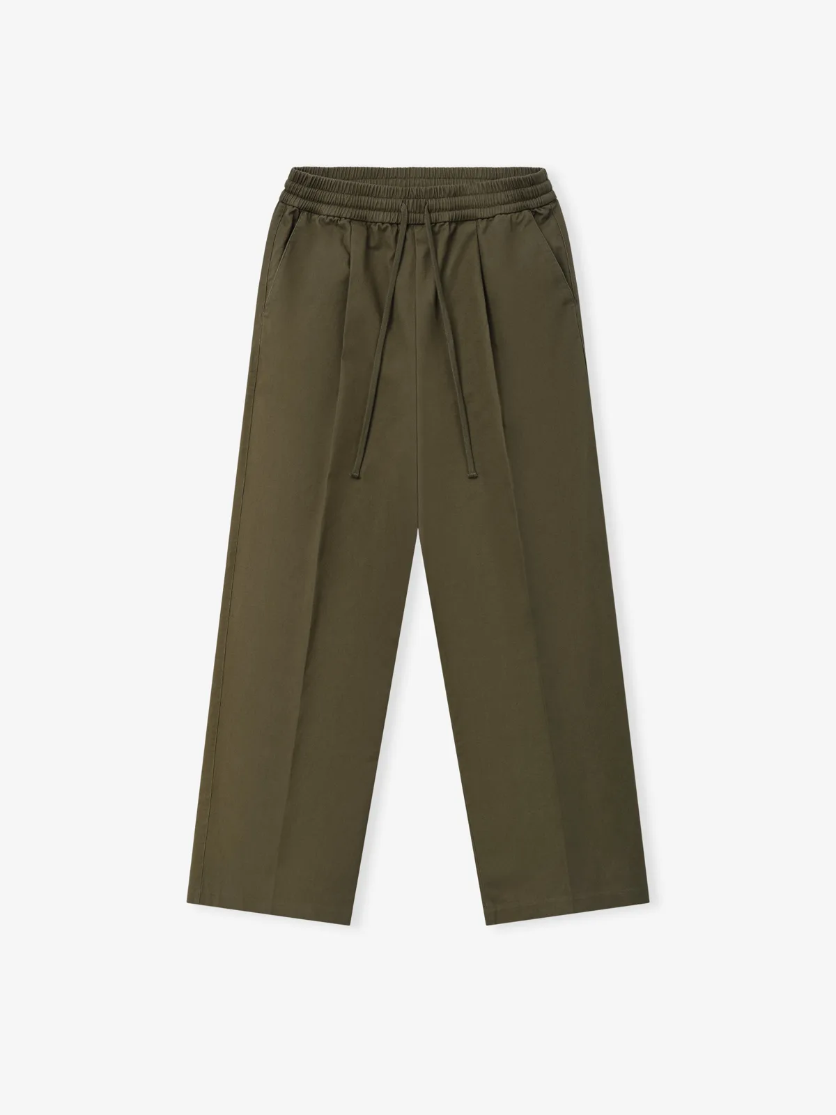 Pants Essentials Cotton Twill Pleat Front Drawstring Pant Moss, Essentials Pants (vista 1)