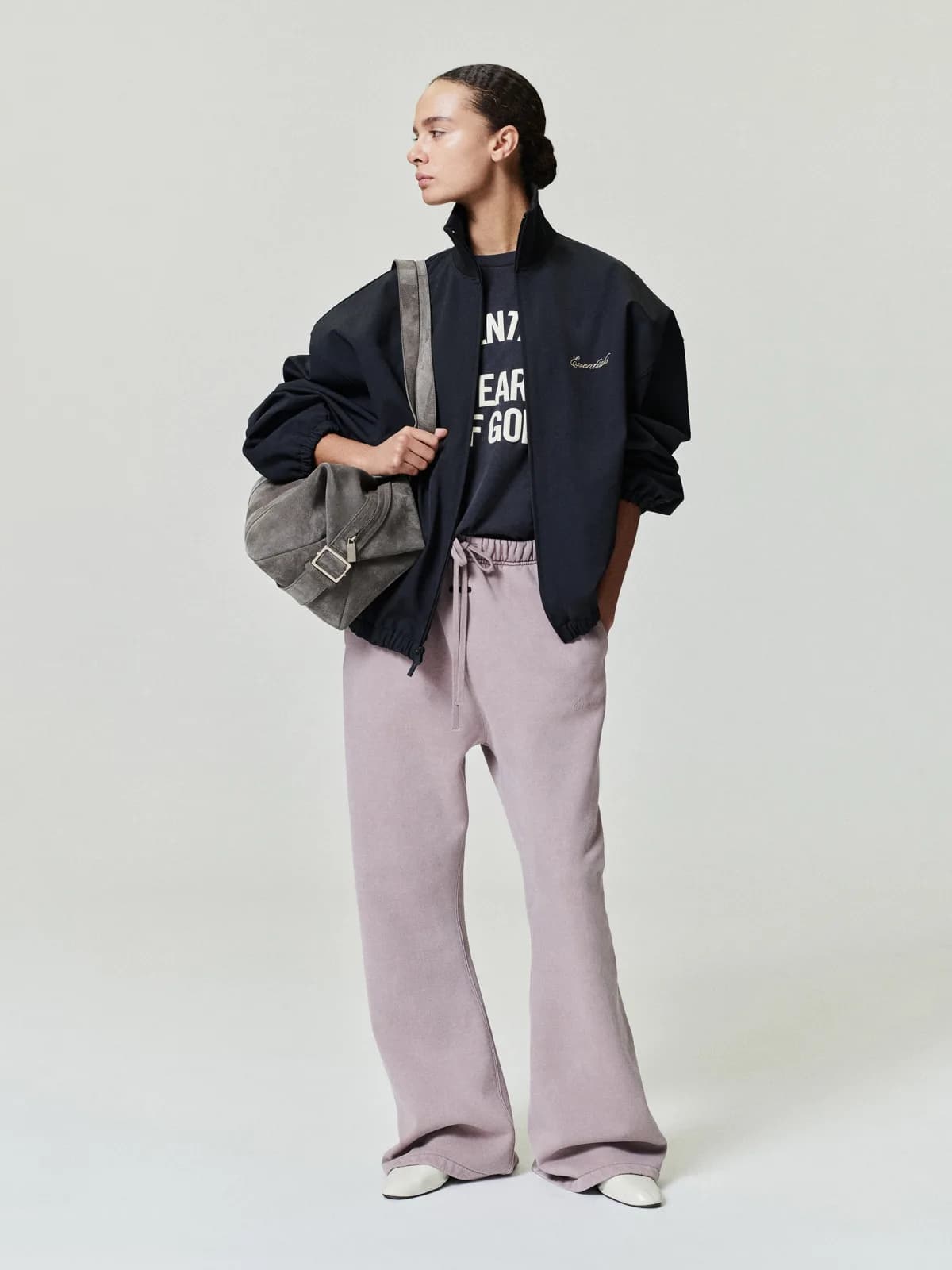 Pants Essentials Signature Classic Flare Desteñido Mauve, Essentials Pants (vista 1)