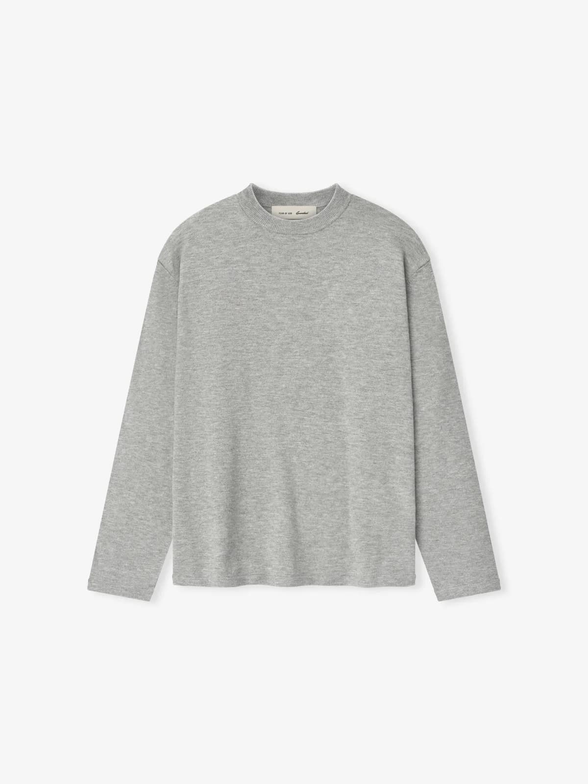 Playera Essentials Classic Knit Cemento Jaspe, Essentials Tee (vista 1)