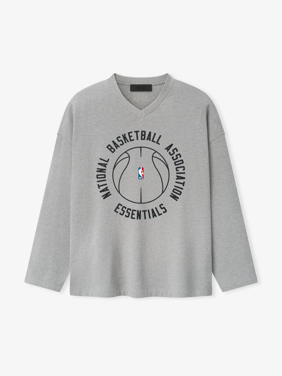 Playera Essentials NBA X Barkley Hendricks V-Neck Cemento Jaspe, Essentials Tee (vista 1)