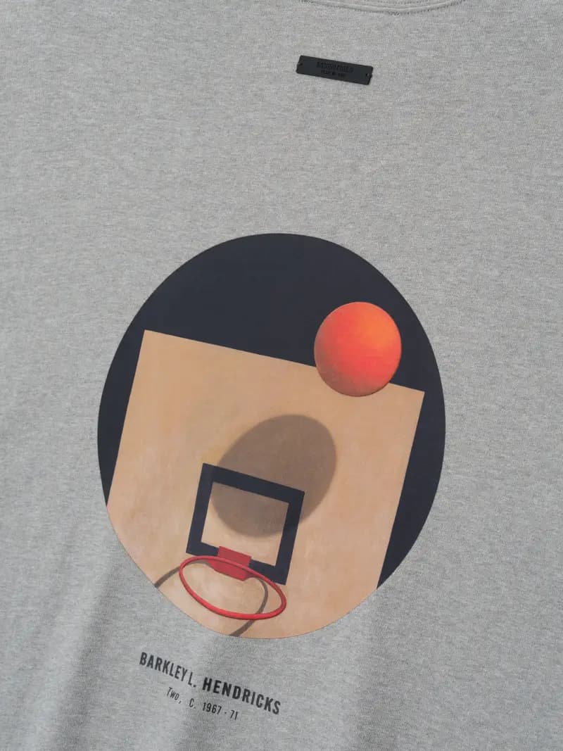 Playera Essentials NBA X Barkley Hendricks V-Neck Cemento Jaspe, Essentials Tee (vista 4)