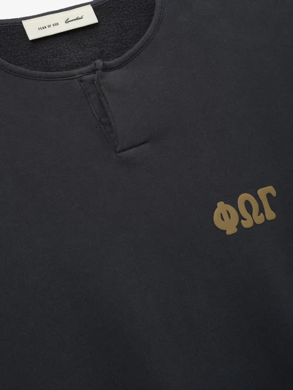 Playera Essentials 3/4 Henley Sweatshirt Lavado Acero Gris, Essentials Tee (vista 3)