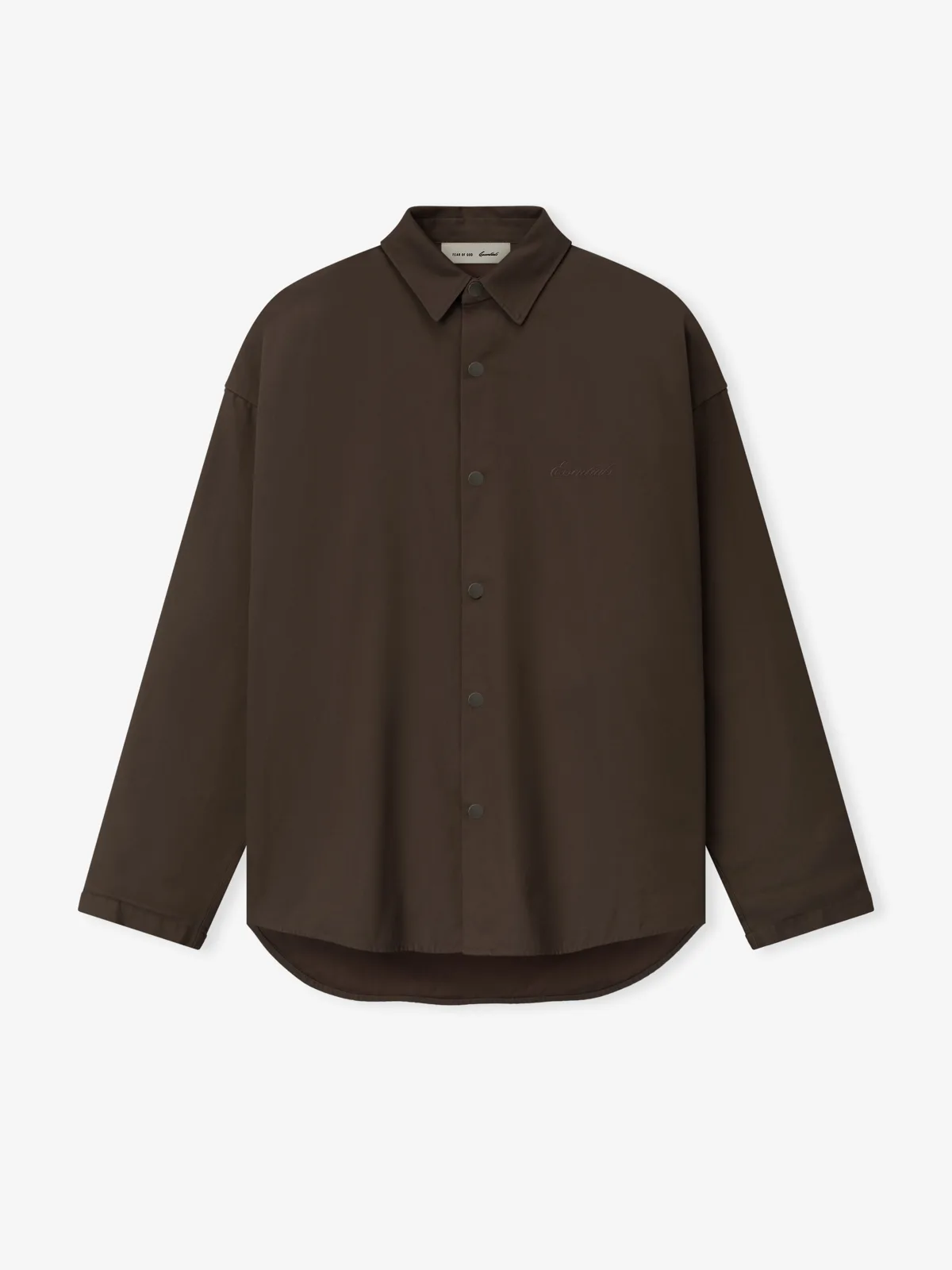 Playera Essentials Cotton Canvas Overshirt Cafe, Essentials Tee (vista 3)