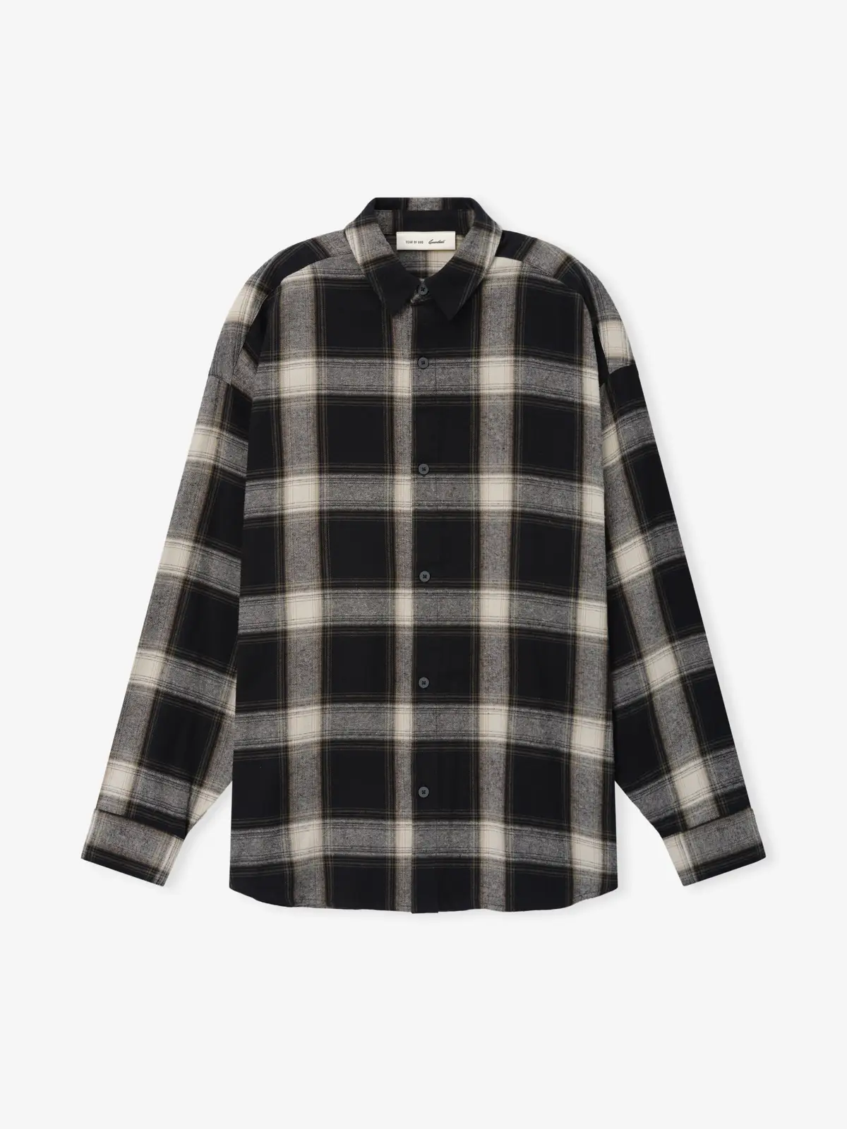 Playera Essentials Flannel Button Up Shirt Acero Gris, Essentials Tee (vista 1)