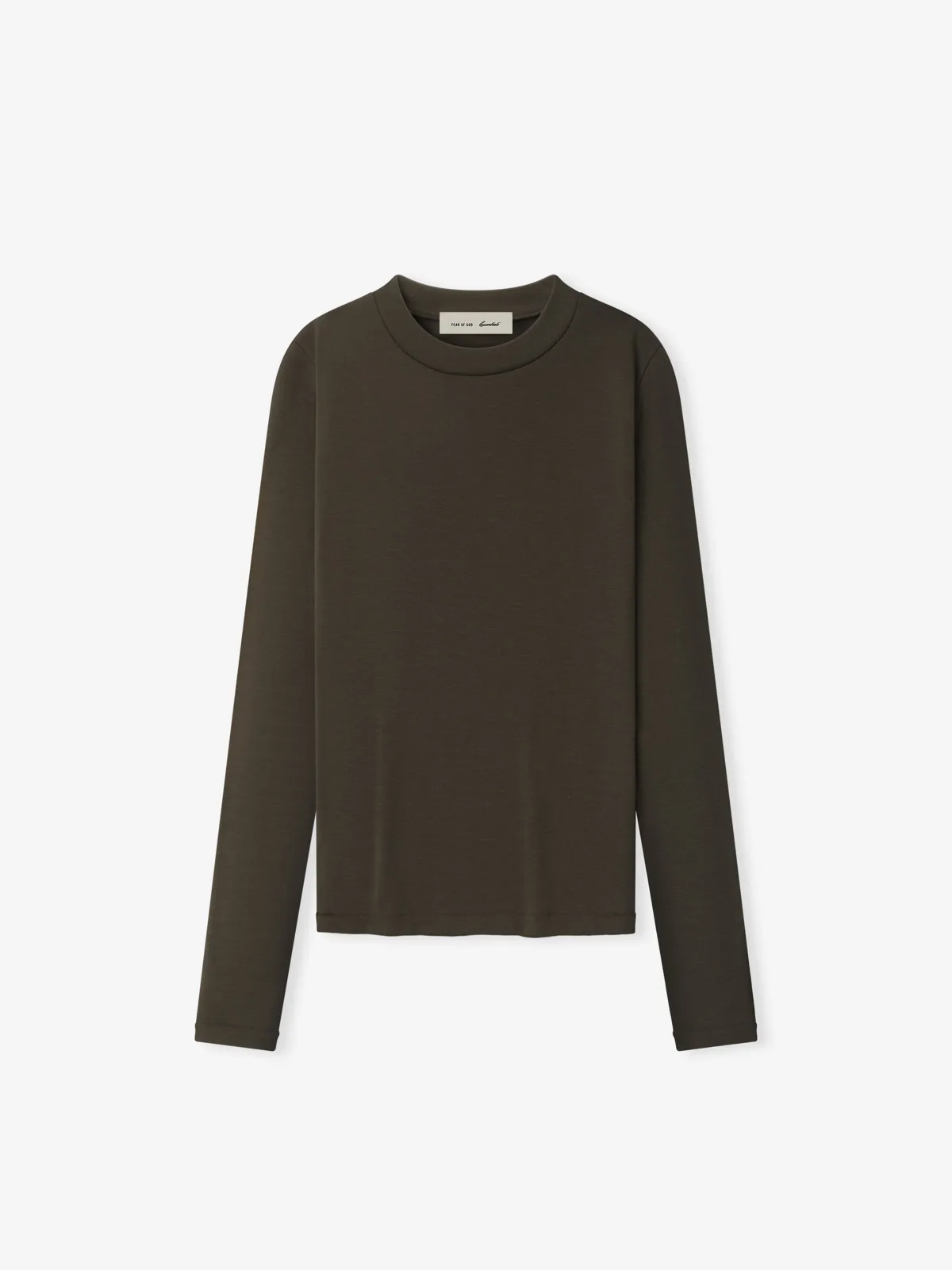 Playera Essentials Rib Fitted Cafe, Essentials Tee (vista 1)