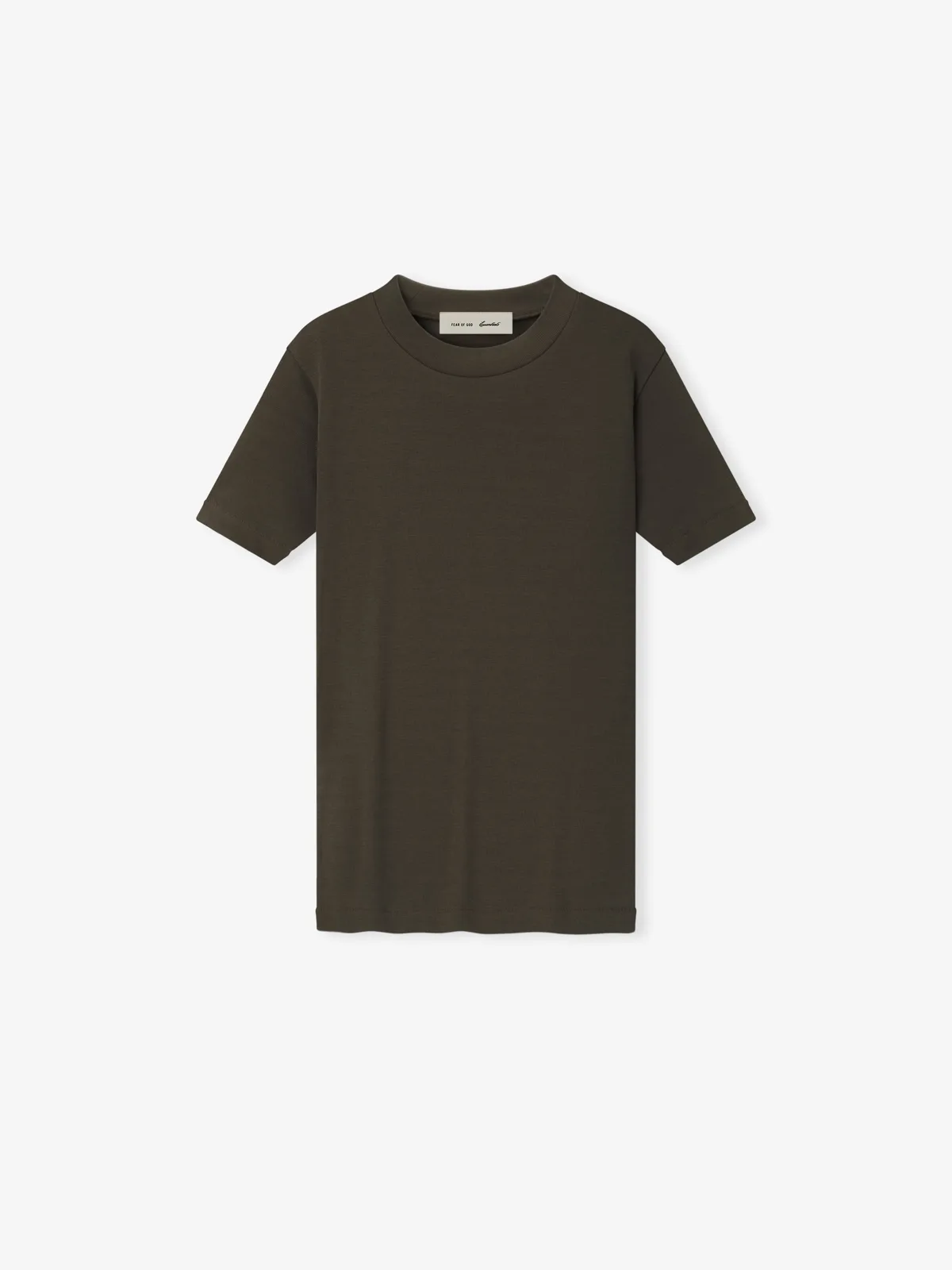 Playera Essentials Rib Fitted Cafe, Essentials Tee (vista 1)