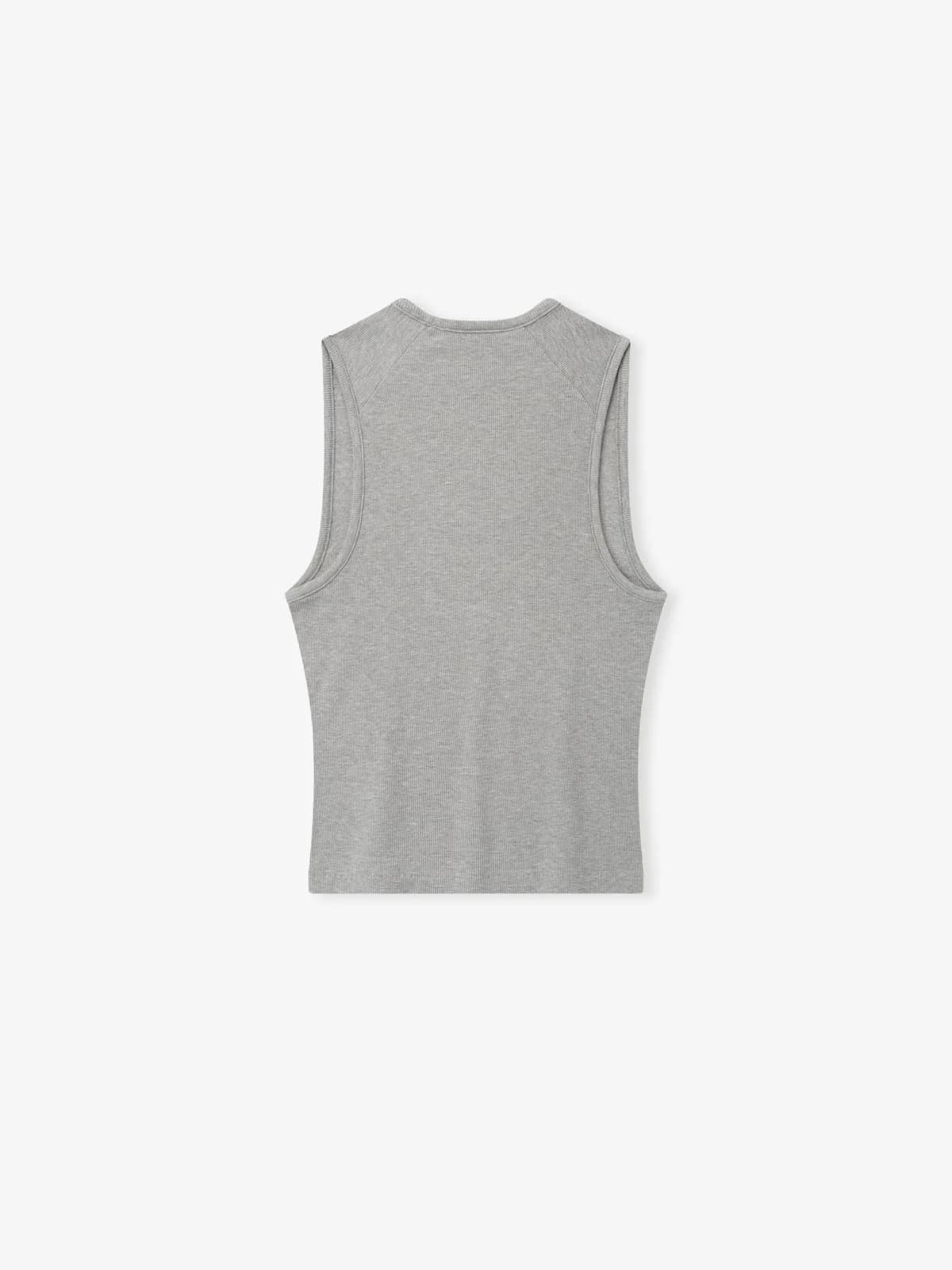 Playera Essentials Rib Knit Fitted Cemento Jaspe, Essentials Tee (vista 2)