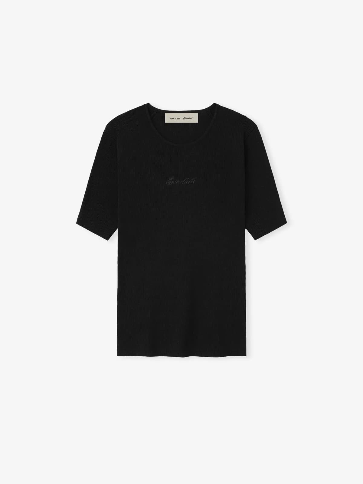 Playera Essentials Rib Knit Fitted Vintage Negro, Essentials Tee (vista 1)