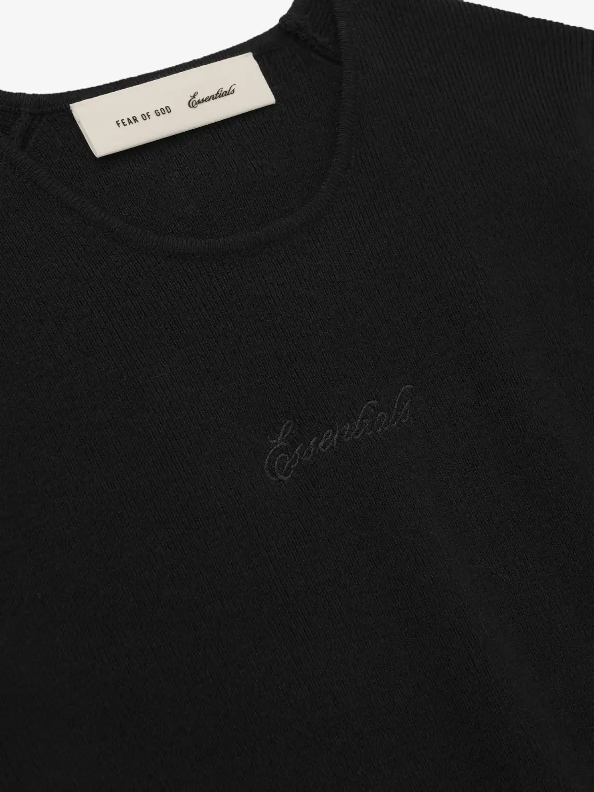 Playera Essentials Rib Knit Fitted Vintage Negro, Essentials Tee (vista 3)