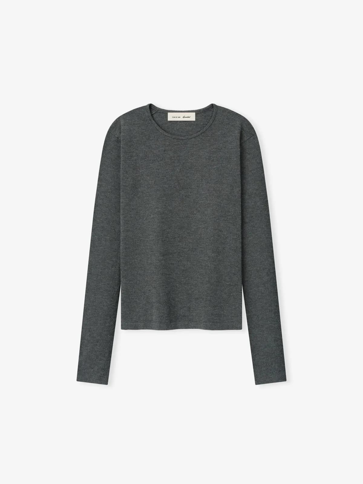 Playera Essentials Soft Knit Slim Longsleeve Acero Gris, Essentials Tee (vista 1)