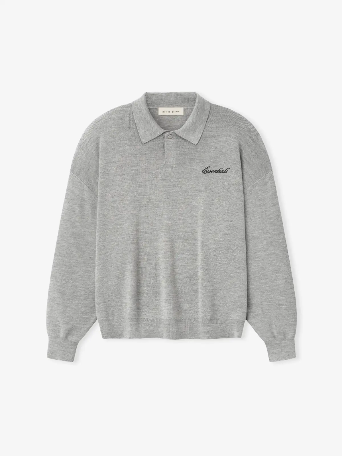Playera Essentials Signature 3/4 Sleeve 90s Knit Cemento Jaspe, Essentials Tee (vista 1)