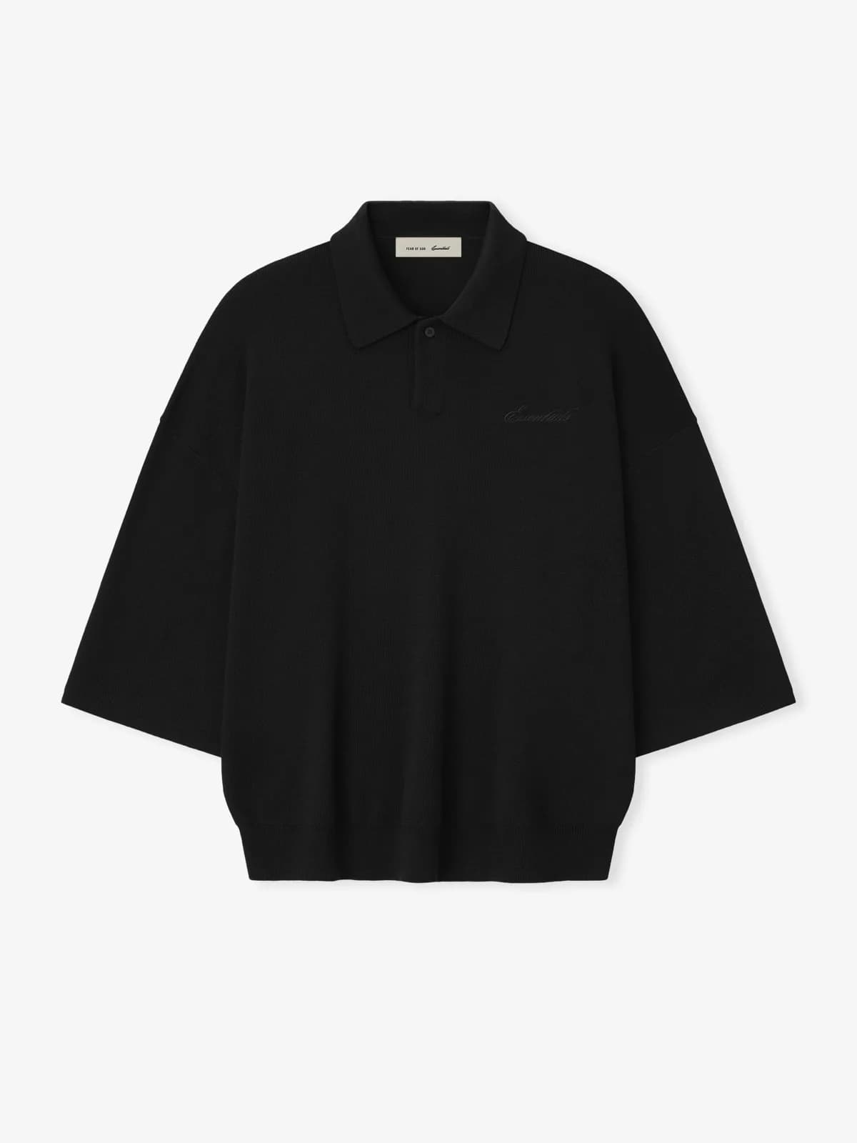 Playera Essentials Signature 3/4 Sleeve 90s Knit Vintage Negro, Essentials Tee (vista 1)