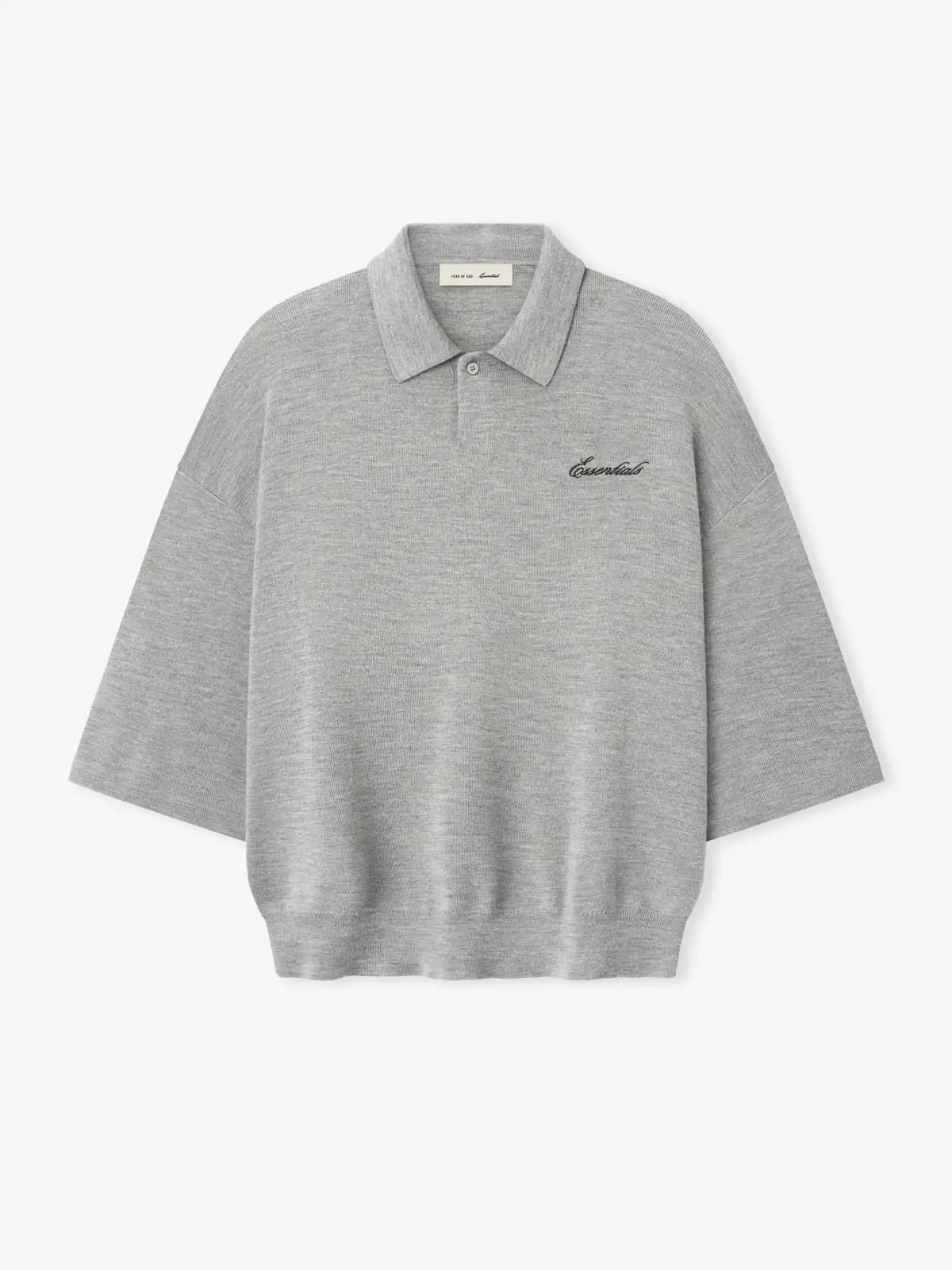Playera Essentials Signature 90s Knit Cemento Jaspe, Essentials Tee (vista 1)
