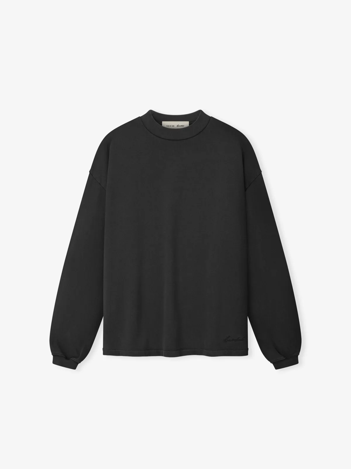 Playera Essentials Signature Classic Desteñido Negro, Essentials Tee (vista 1)