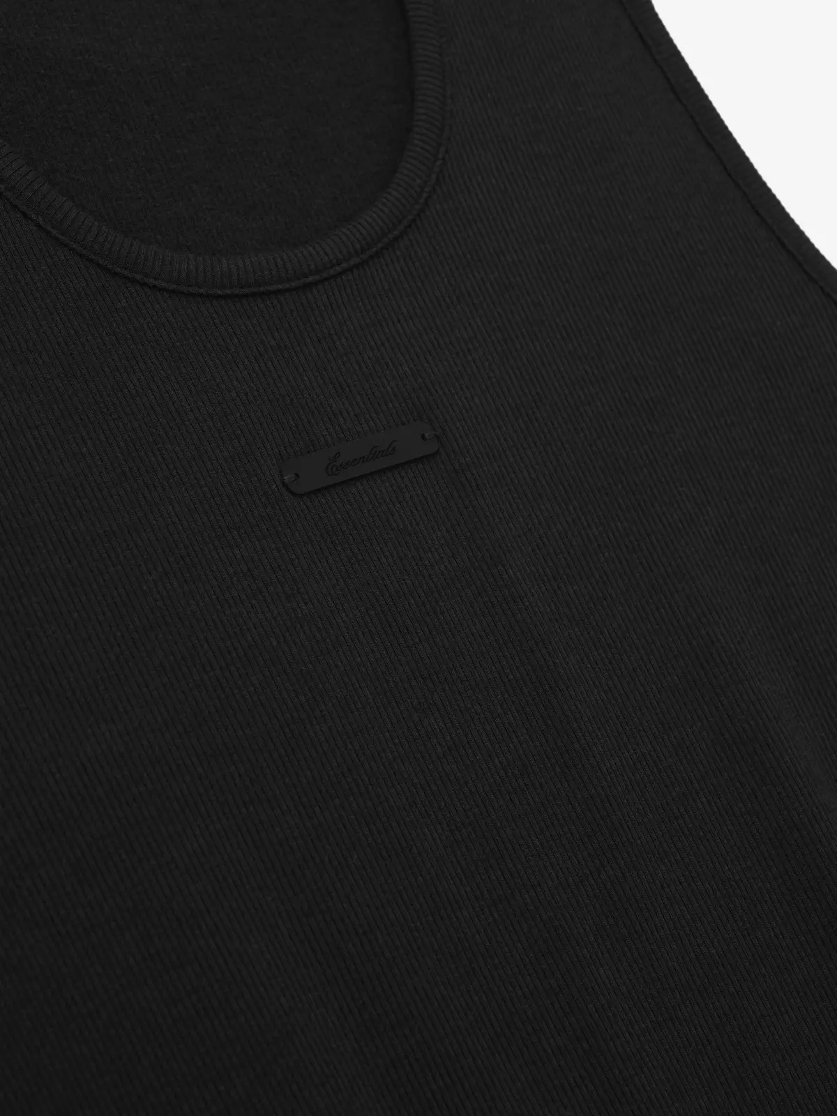 Playera Essentials Signature Rib Knit Fitted Vintage Negro, Essentials Tee (vista 3)