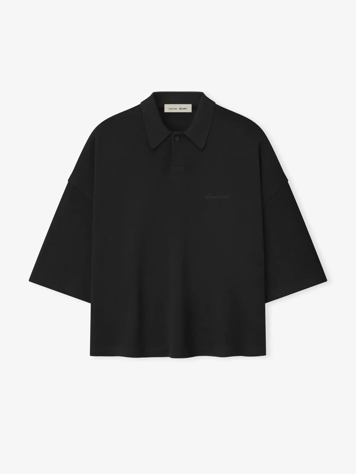 Top Essentials Pique Signature 90s Cropped Vintage Negro, Essentials Tee (vista 1)
