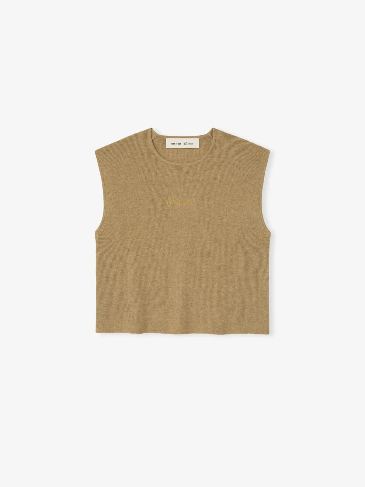 Top Essentials Signature Rib Knit Cropped Duna, Essentials Tee (vista 1)
