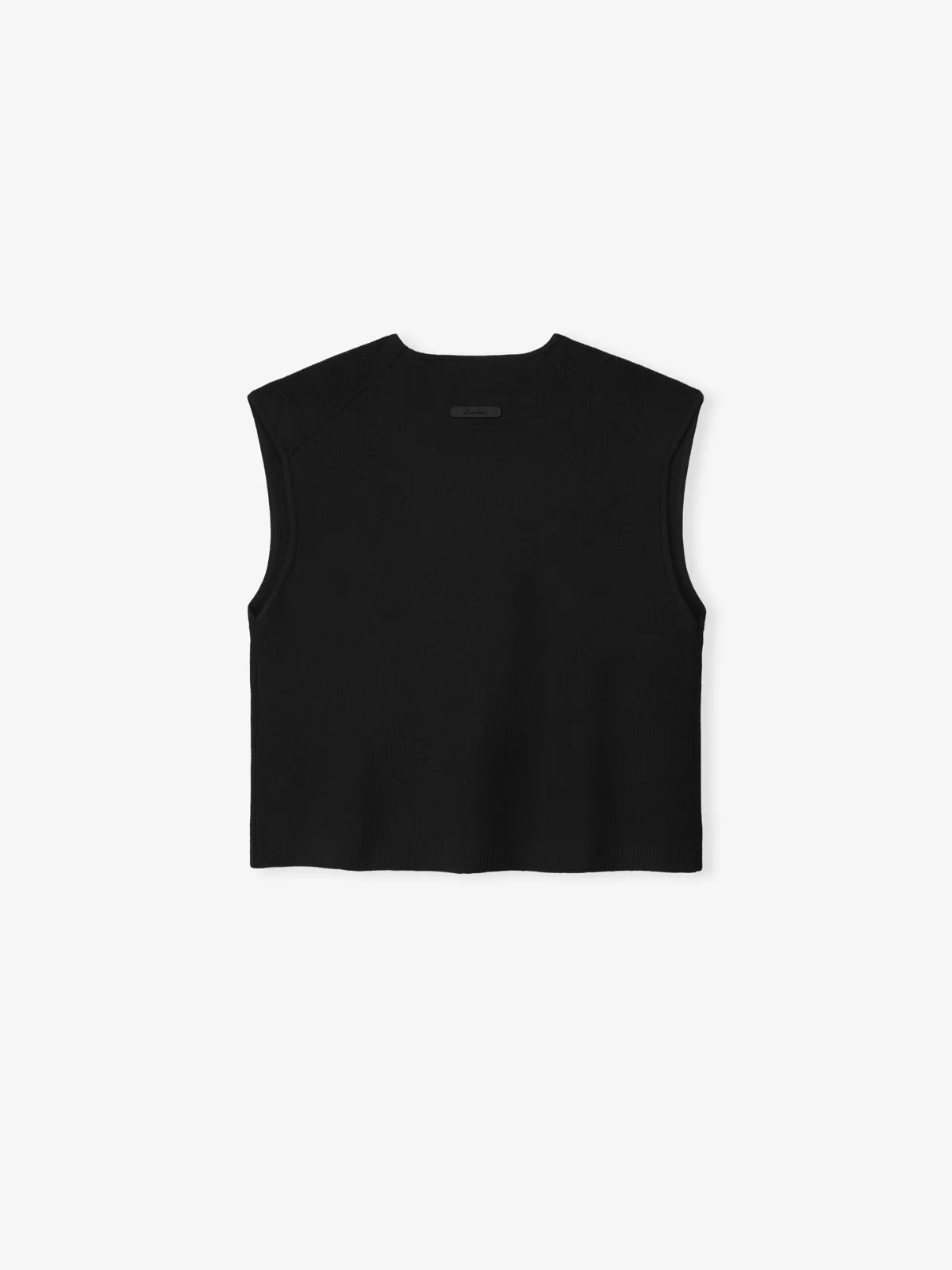 Top Essentials Signature Rib Knit Cropped Vintage Negro, Essentials Tee (vista 1)