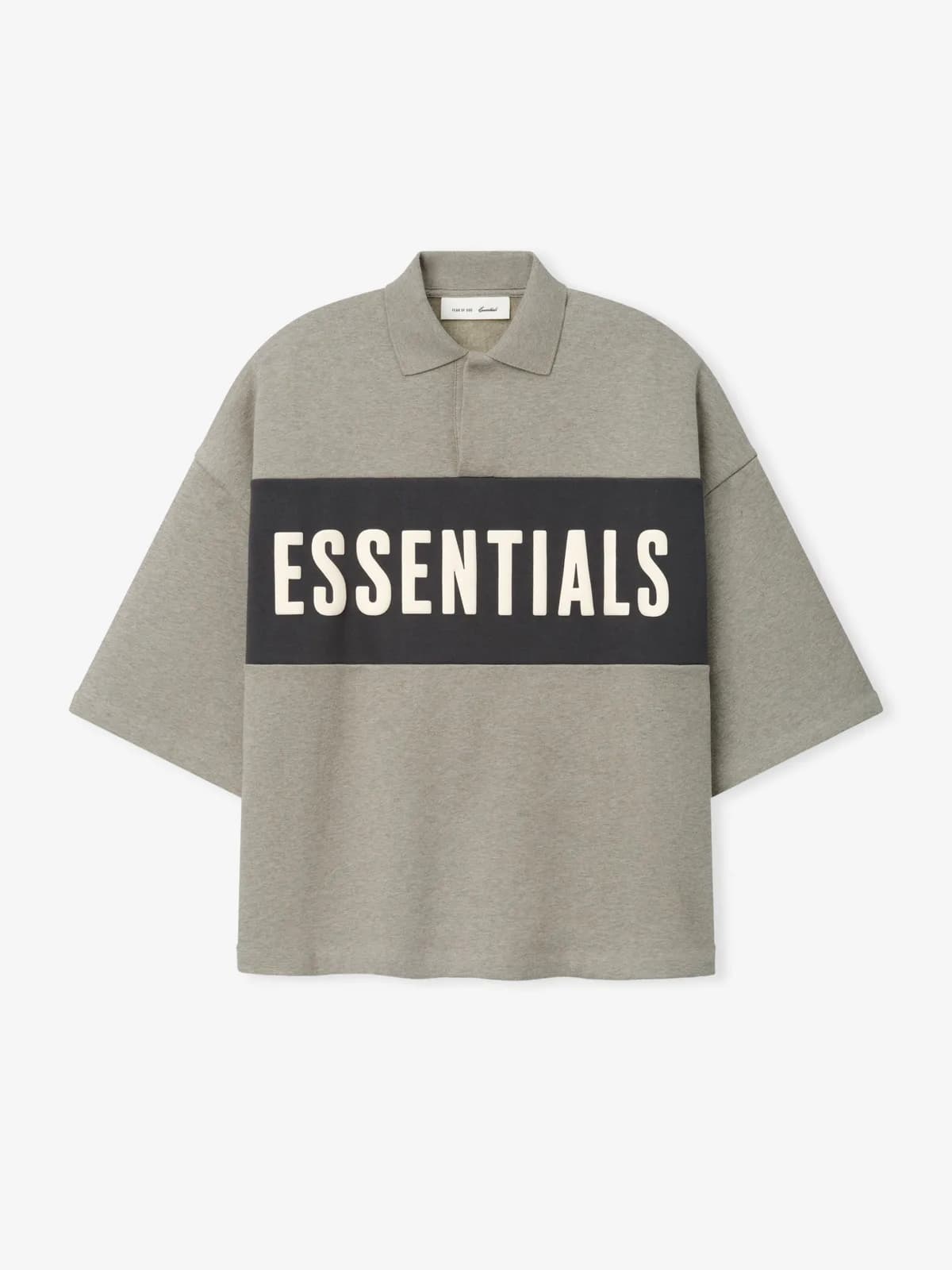 Top Essentials Cropped Panelled Foca Jaspe Acero Gris, Essentials Tee (vista 1)