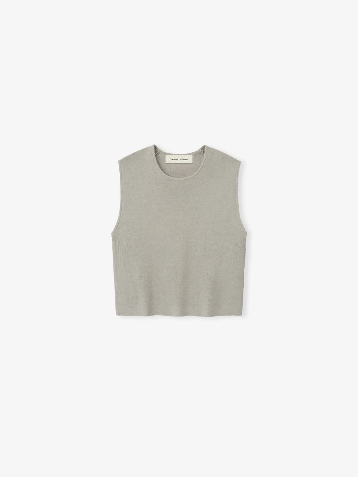 Top Essentials Rib Knit Crop Foca, Essentials Tee (vista 1)