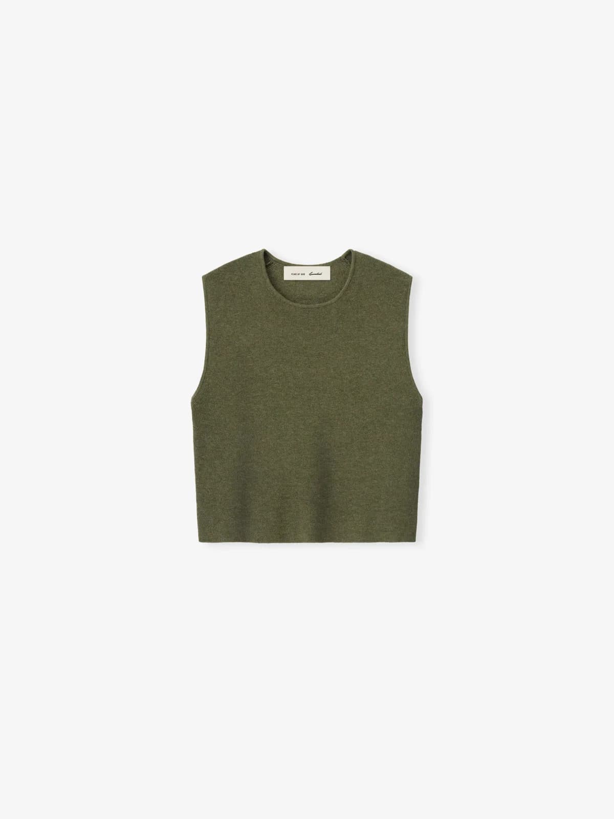 Top Essentials Rib Knit Crop Moss, Essentials Tee (vista 1)