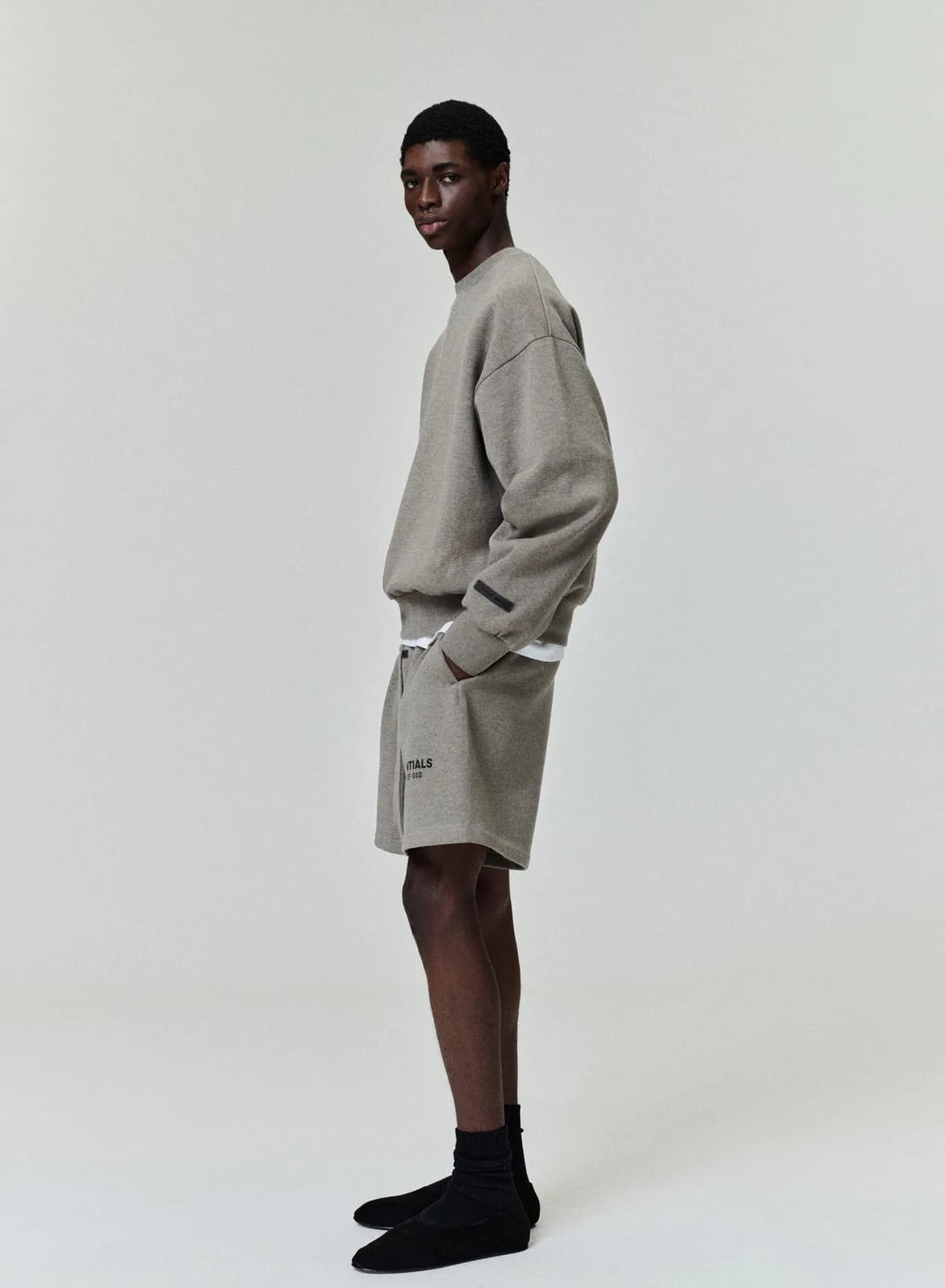 Shorts Essentials SS26 Classic Sweatshort Jaspe, Essentials Shorts (vista 7)