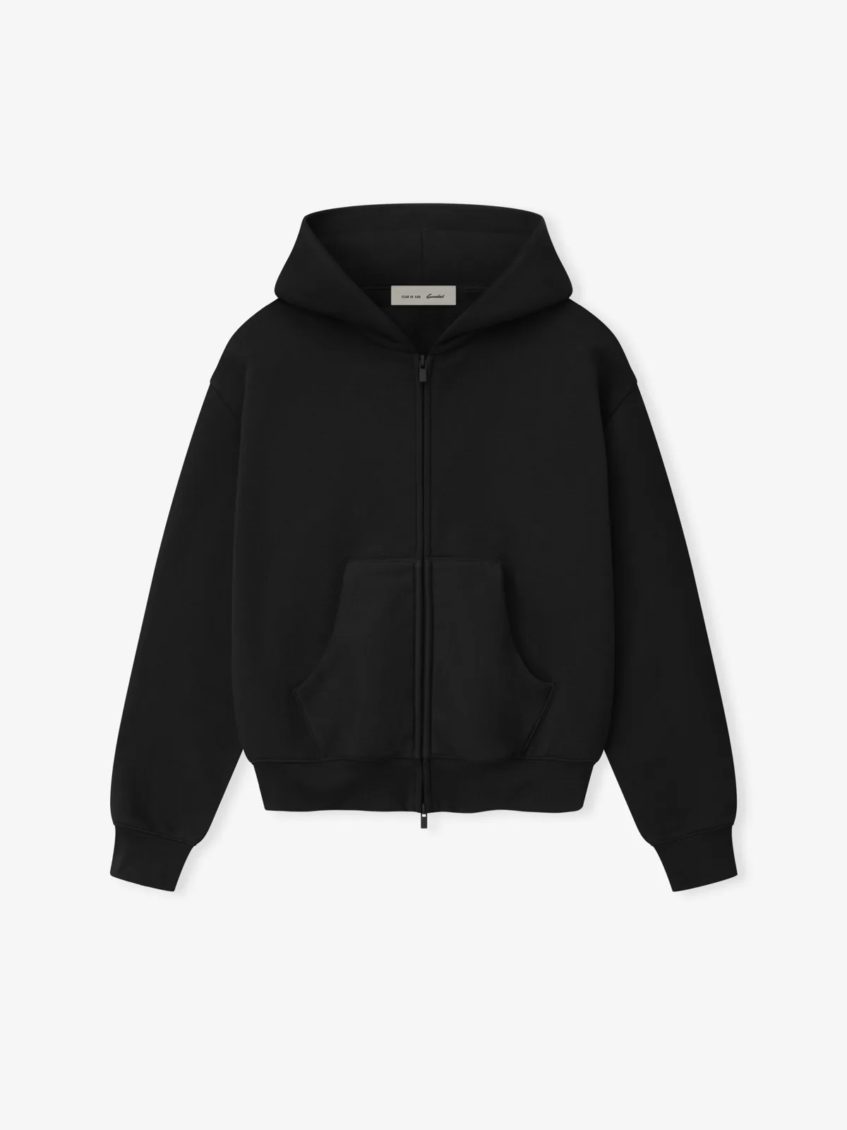 Sudadera Essentials Classic Full Zip Vintage Negro, Essentials Hoodie (vista 1)