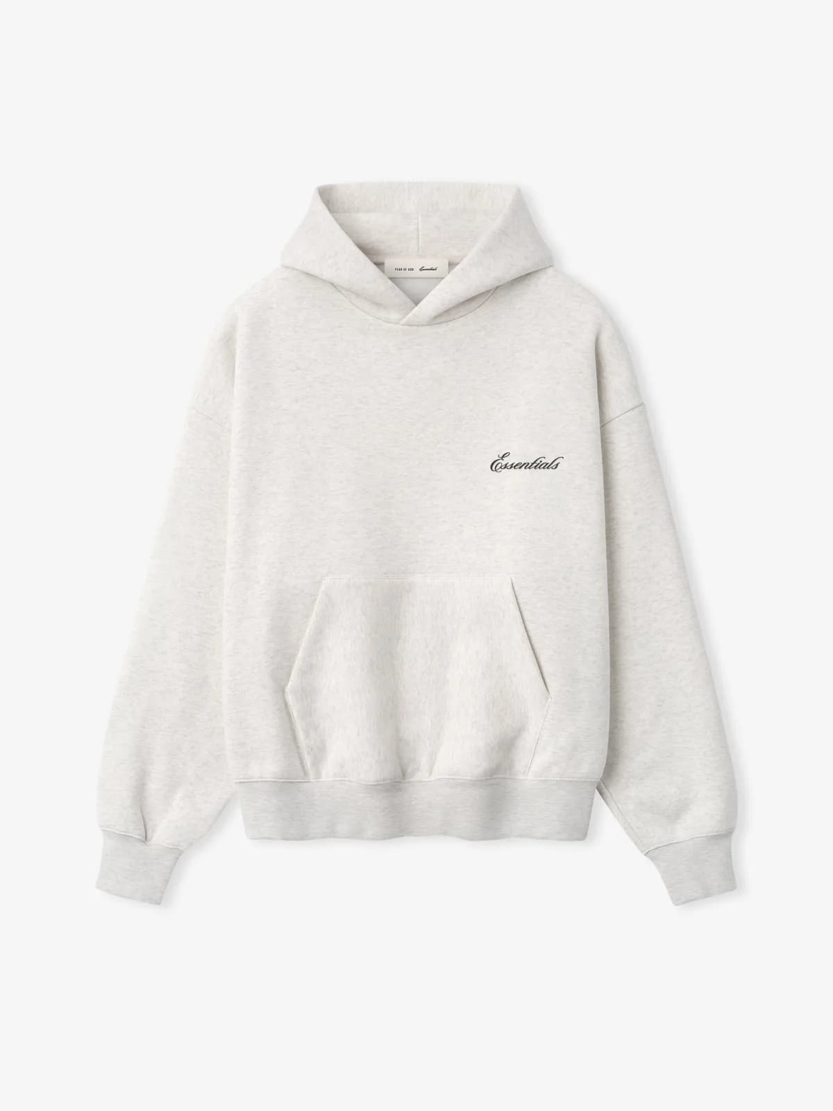 Sudadera Essentials Signature SS26 Classic Avena Jaspe Claro, Essentials Hoodie (vista 1)