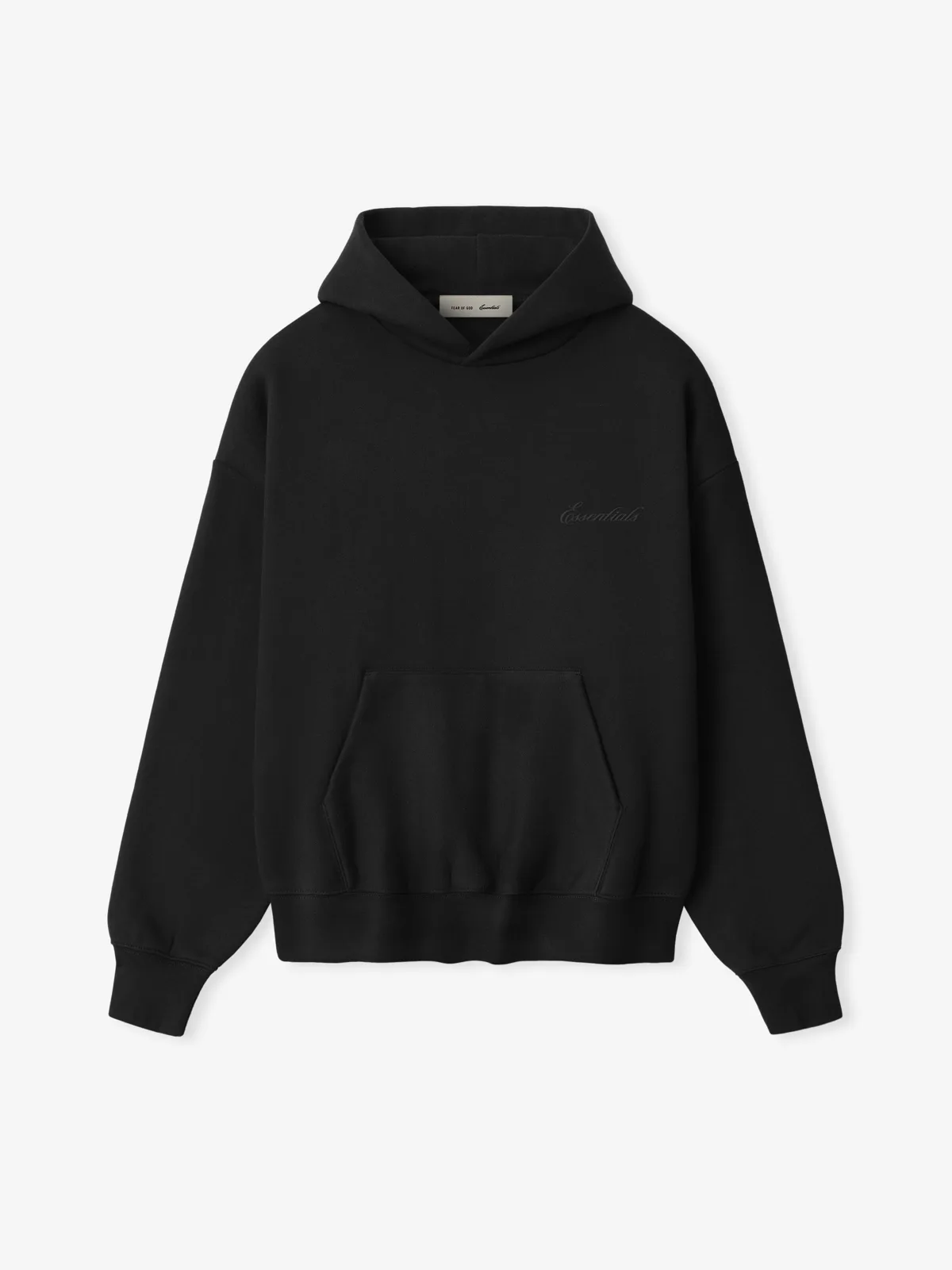 Sudadera Essentials Signature SS26 Classic Vintage Negro, Essentials Hoodie (vista 1)