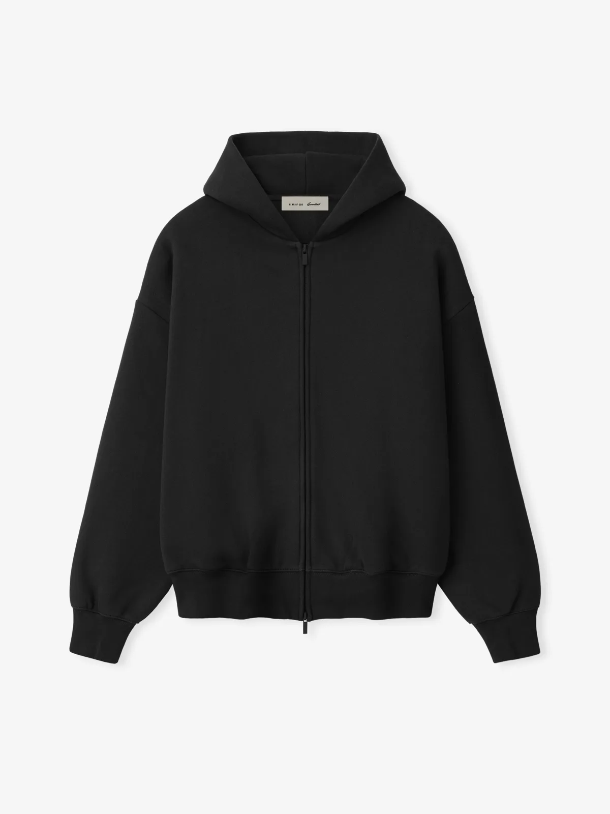 Sudadera Essentials Signature SS26 Classic Zip-Up Vintage Negro, Essentials Hoodie (vista 2)