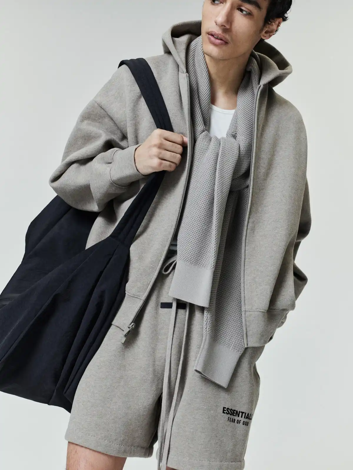 Sudadera Essentials SS26 Classic Zip-Up Jaspe, Essentials Hoodie (vista 1)