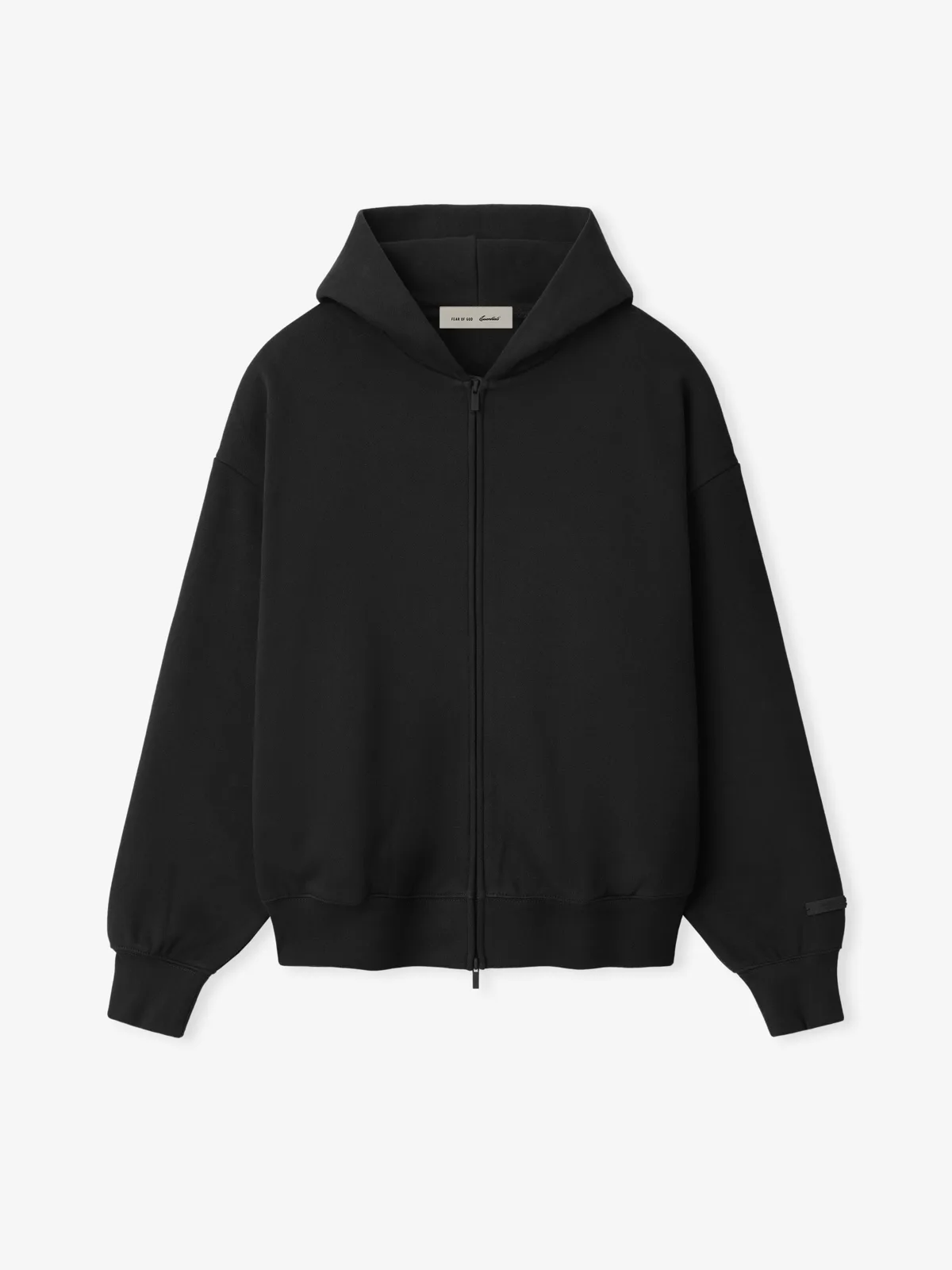 Sudadera Essentials SS26 Classic Zip-Up Vintage Negro Blanco, Essentials Hoodie (vista 1)