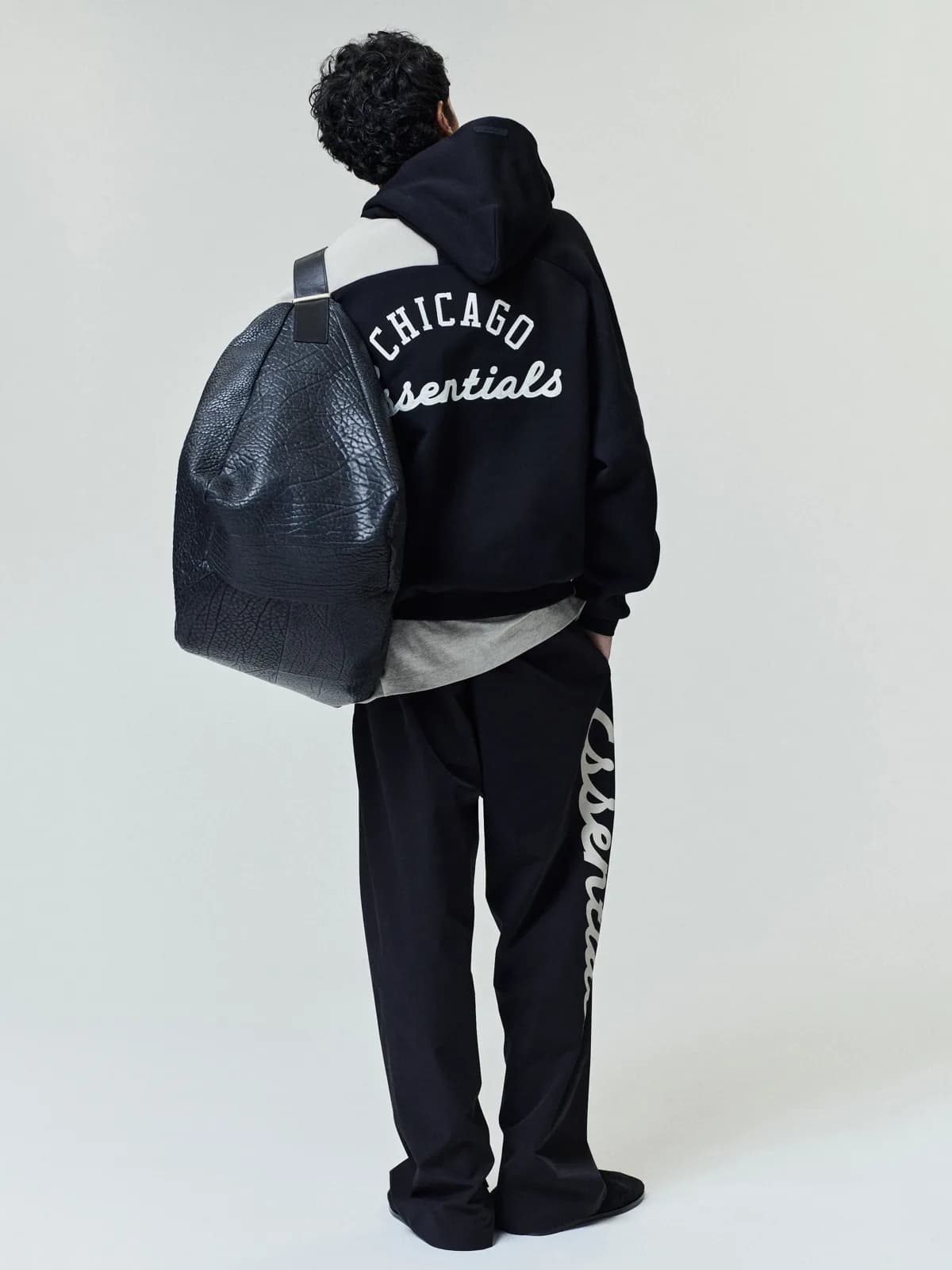 Sudadera Essentials White Sox Raglan Half Zip Sport Negro, Essentials Hoodie (vista 2)