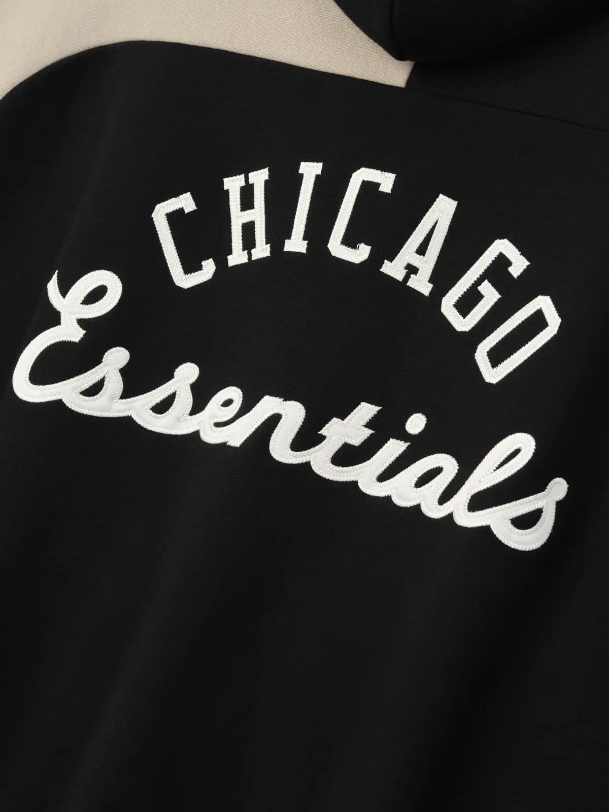 Sudadera Essentials White Sox Raglan Half Zip Sport Negro, Essentials Hoodie (vista 6)