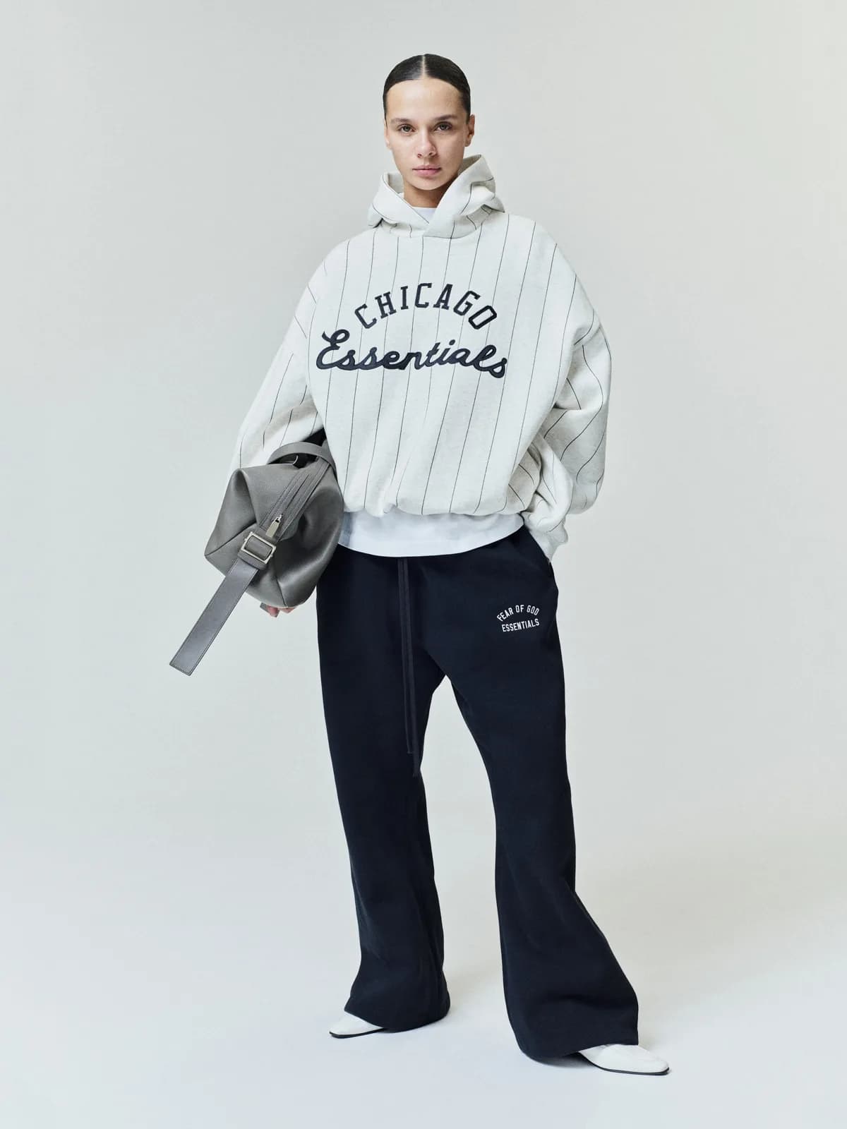 Sudadera Essentials White Sox Sport Avena Jaspe Negro, Essentials Hoodie (vista 1)
