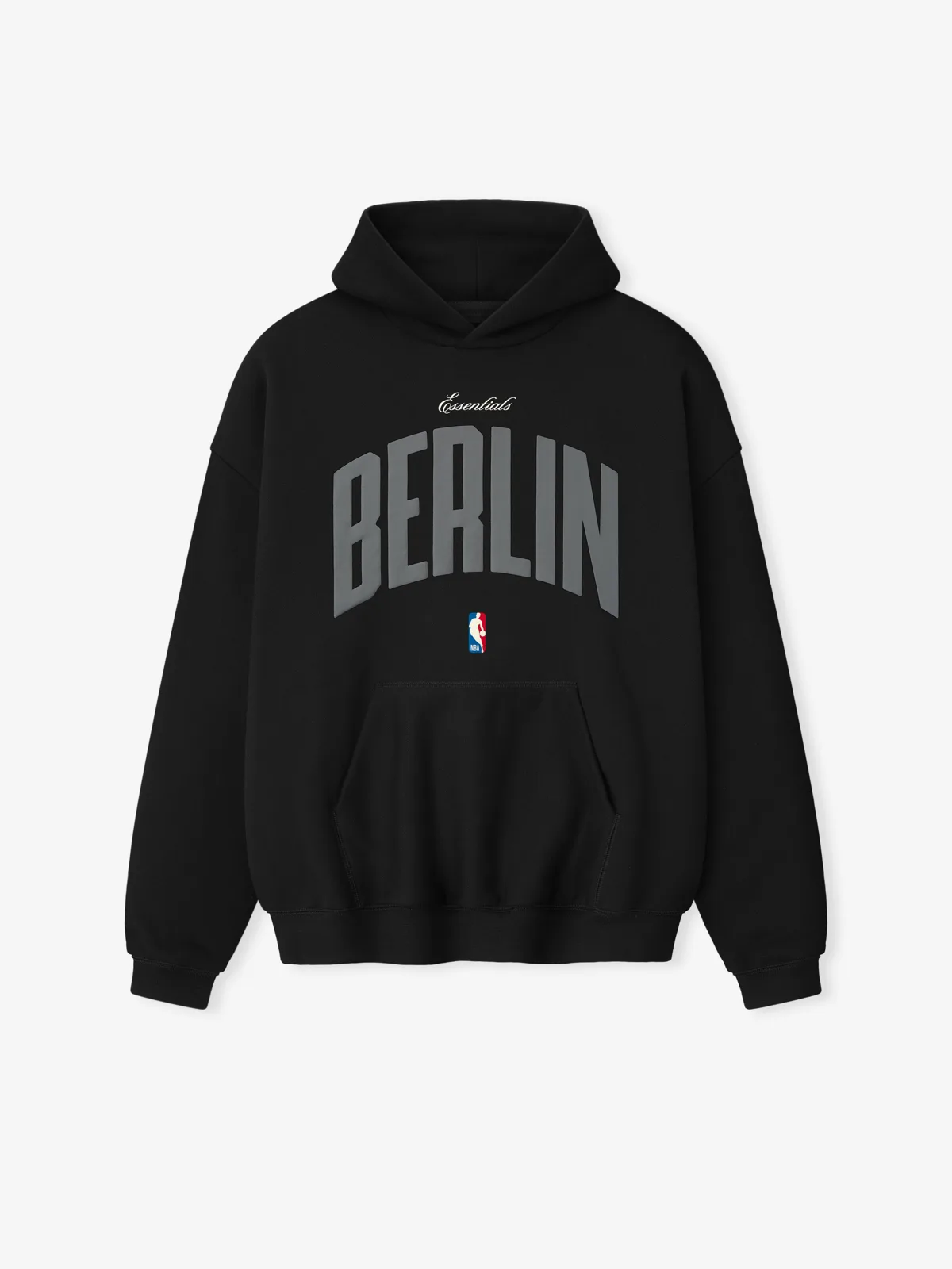 Sudadera Essentials Berlin 90s Negro, Essentials Hoodie (vista 1)