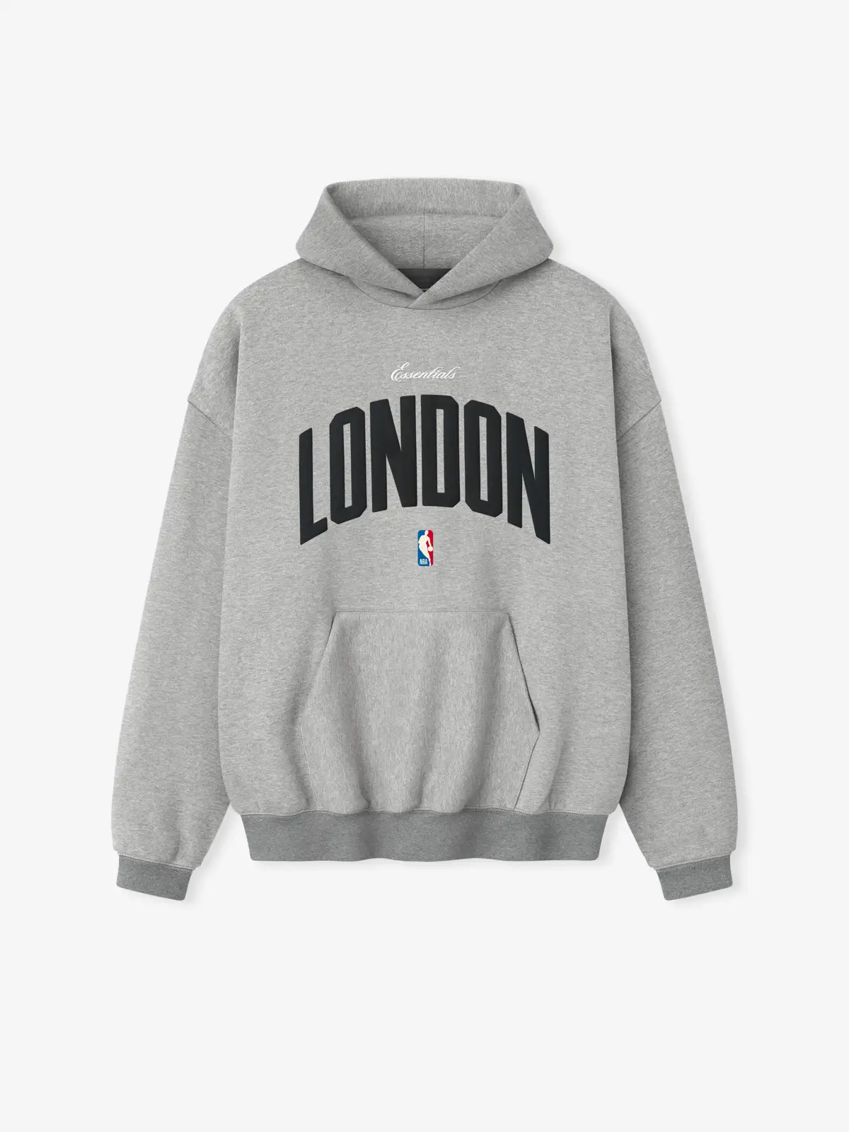 Sudadera Essentials London 90s Cemento Jaspe, Essentials Hoodie (vista 1)